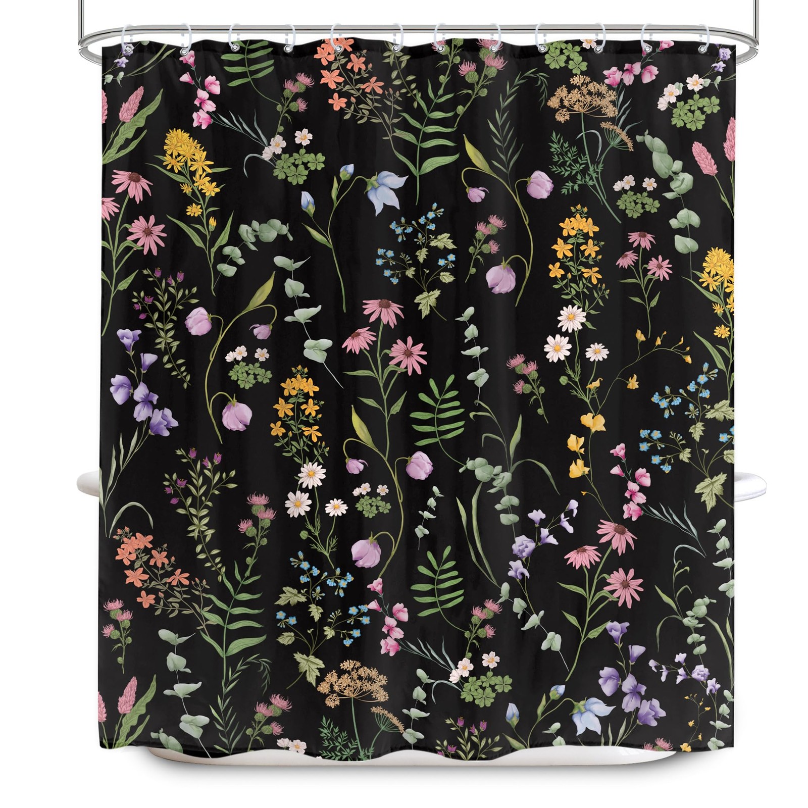Custom Printed Bath Curtain — custom printed polyester bath curtain detail view