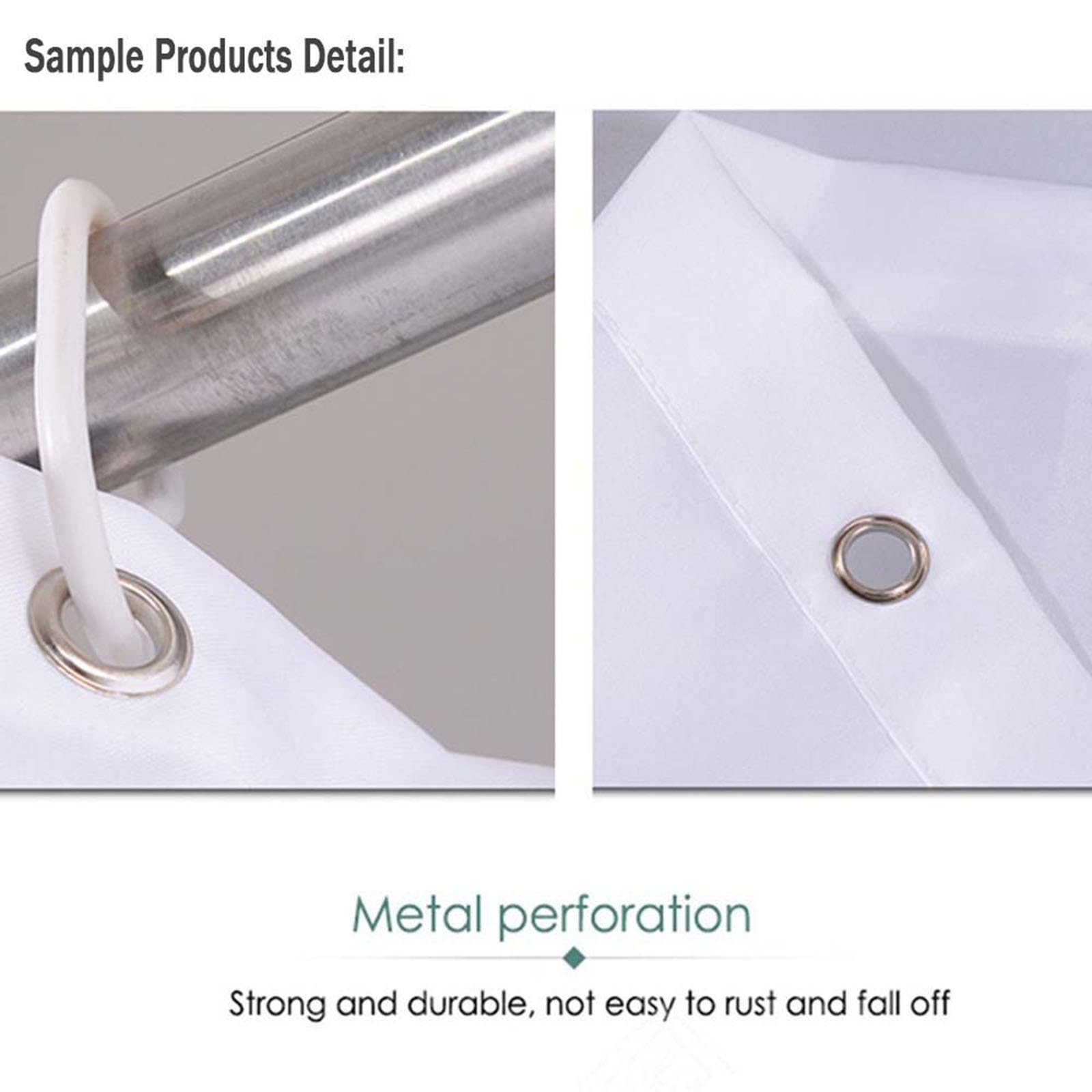 Custom Printed Bath Curtain — custom printed polyester bath curtain detail view