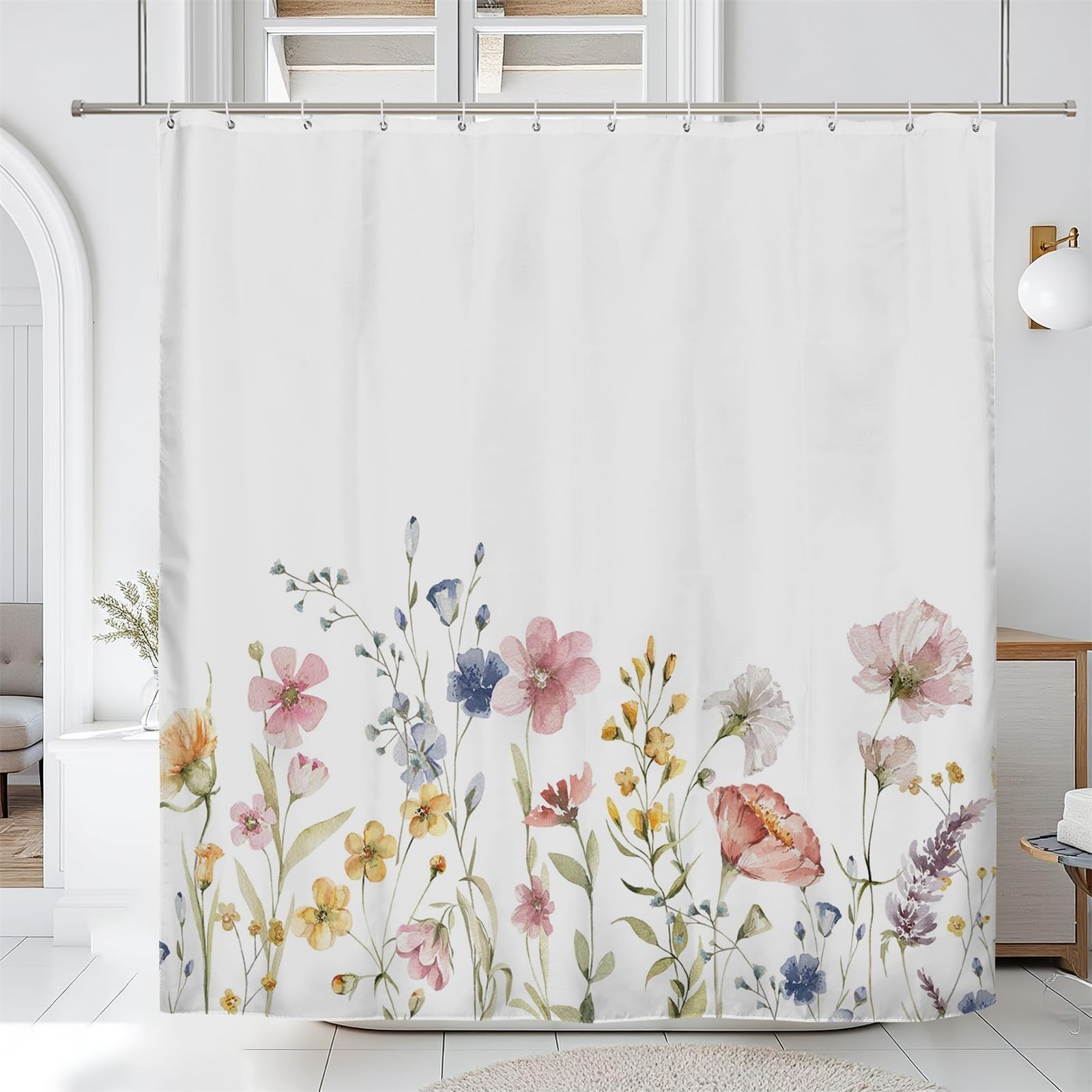 Custom Printed Bath Curtain — custom printed polyester bath curtain