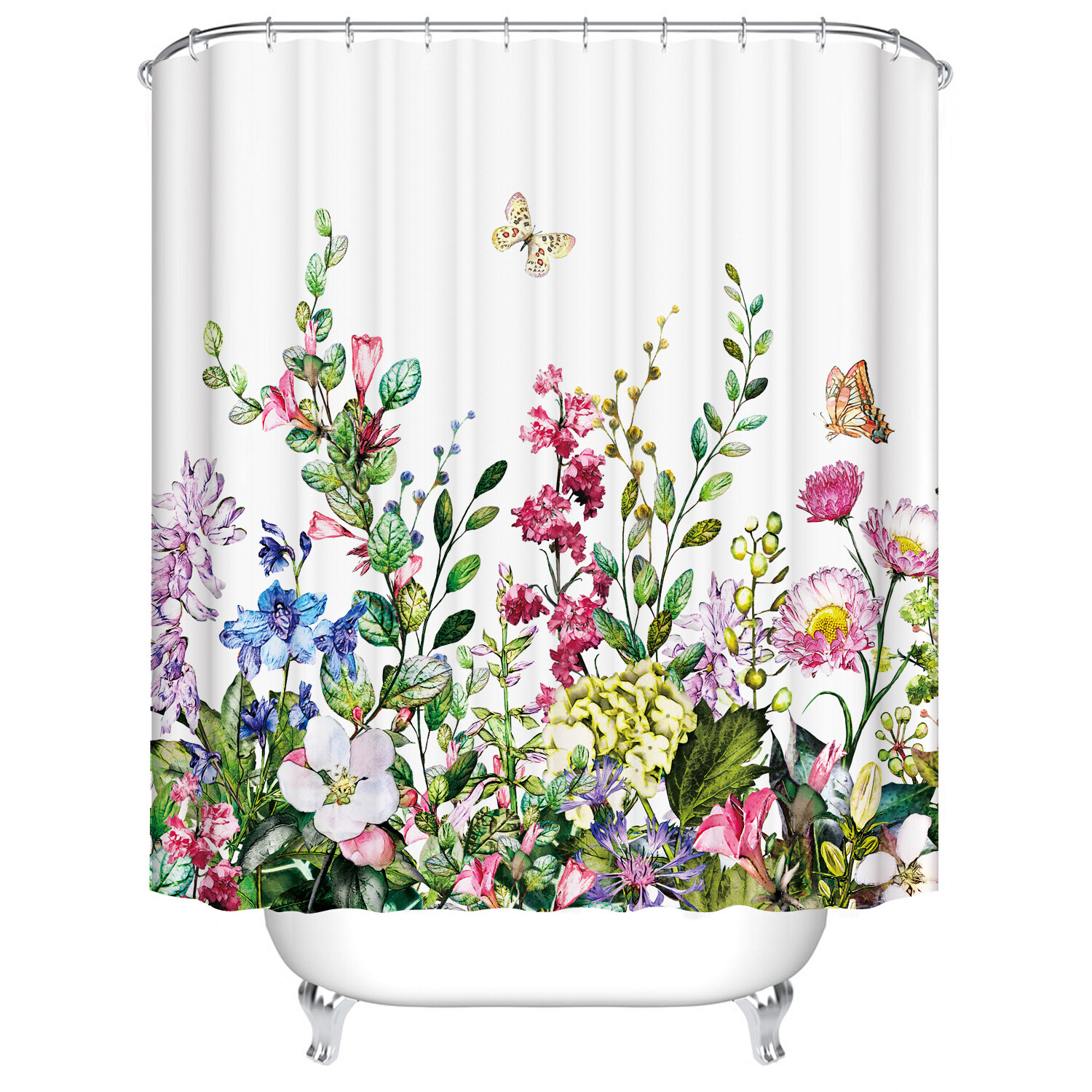 Custom Printed Bath Curtain — custom printed polyester bath curtain