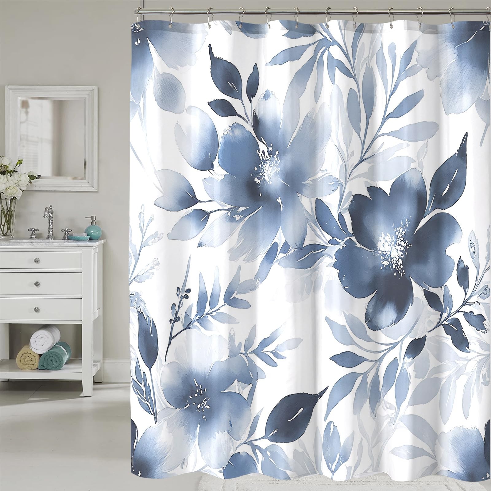 Custom Printed Bath Curtain — custom printed polyester bath curtain