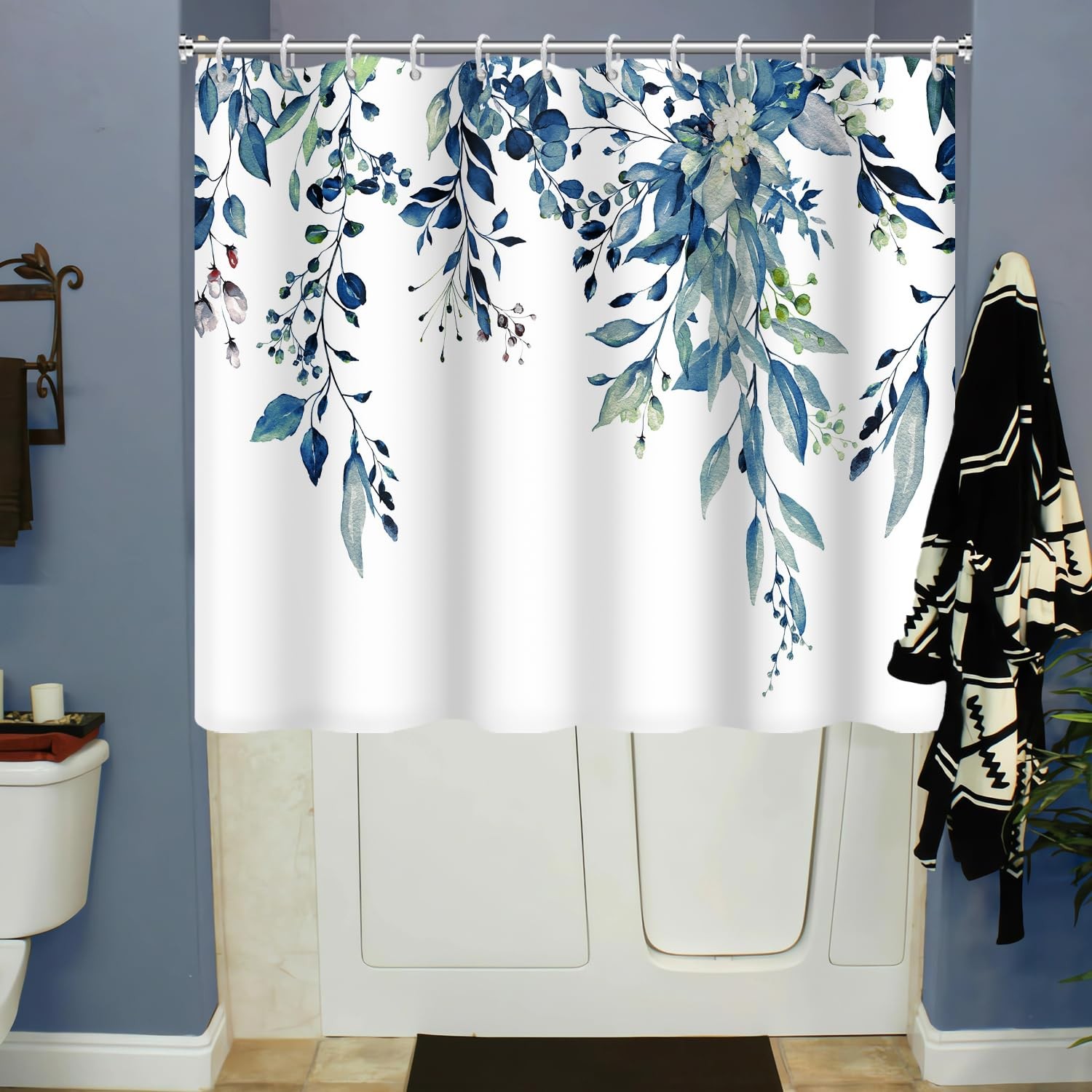 Custom Printed Bath Curtain — custom printed polyester bath curtain detail view