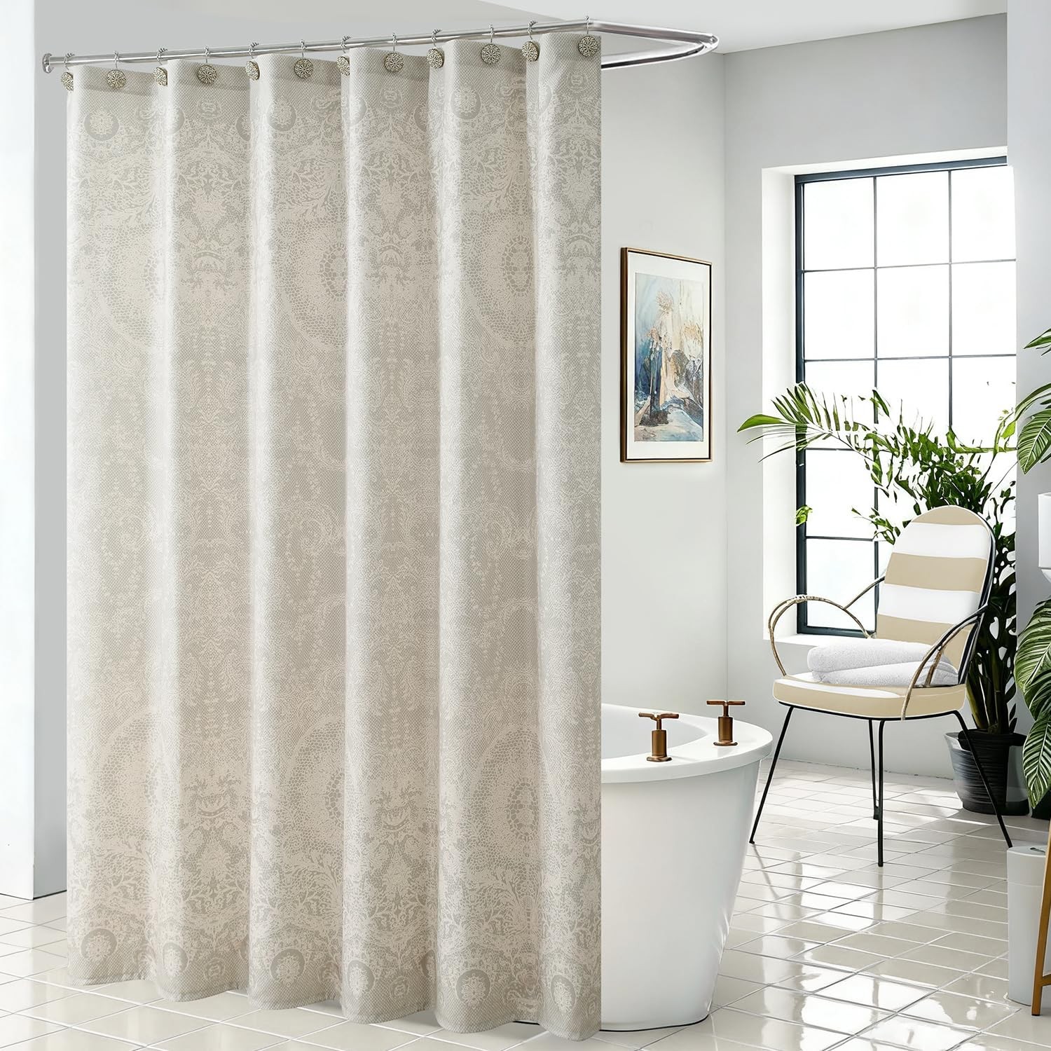 Custom Printed Bath Curtain — custom printed polyester bath curtain