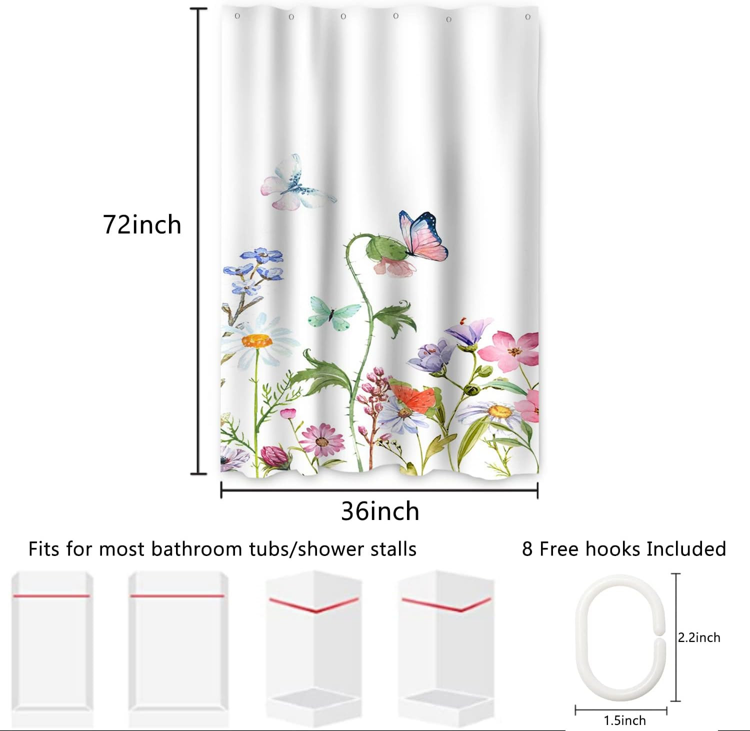 Custom Printed Bath Curtain — custom printed polyester bath curtain detail view