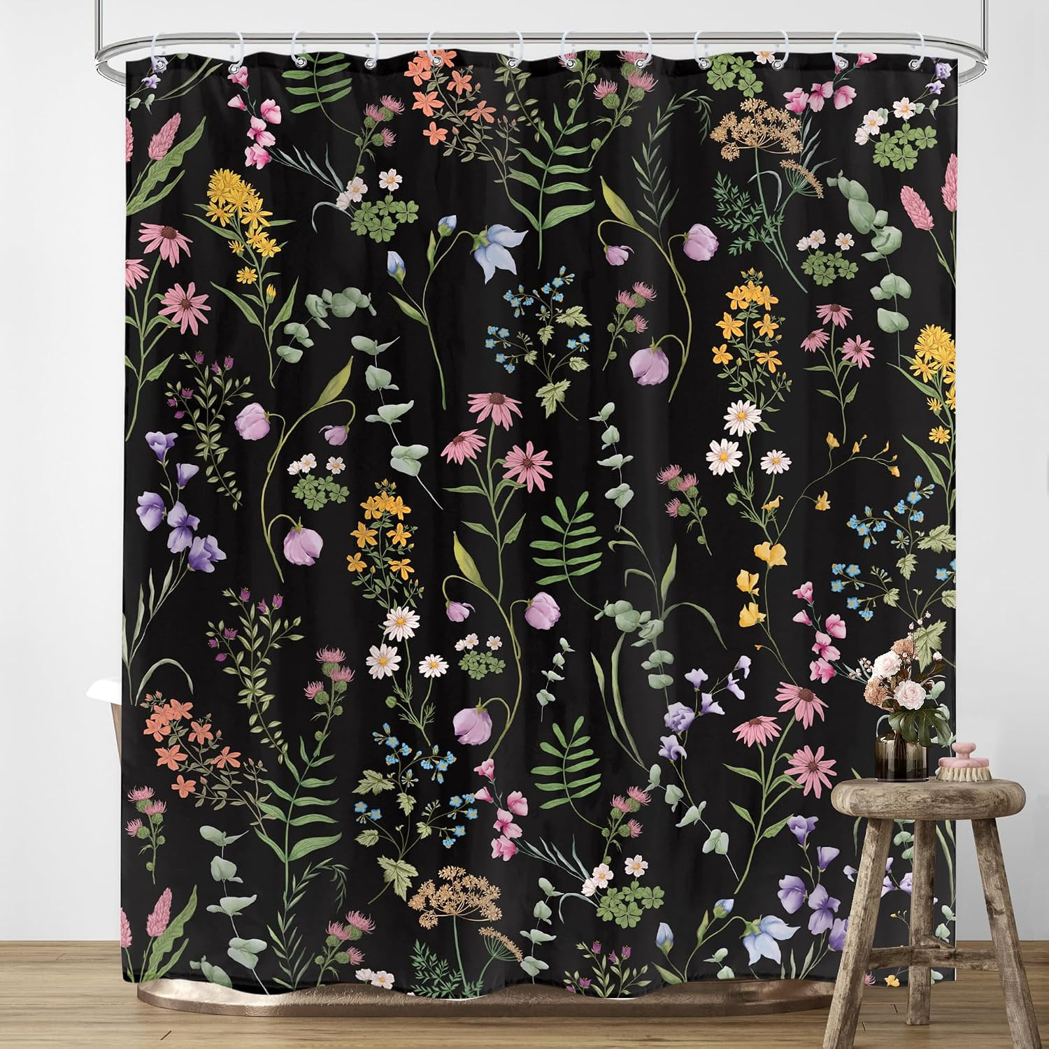 Custom Printed Bath Curtain — custom printed polyester bath curtain detail view