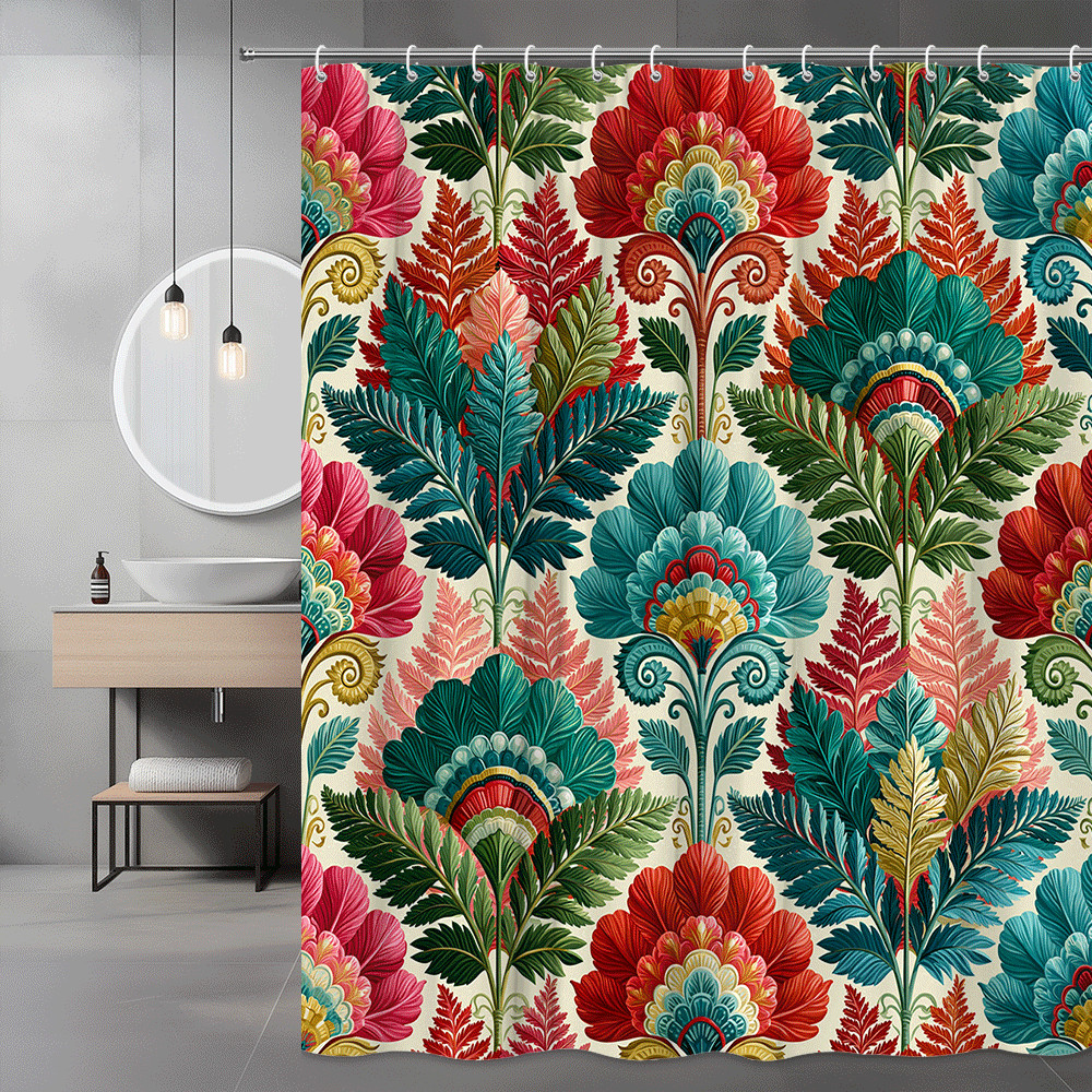 Custom Printed Bath Curtain — custom printed polyester bath curtain