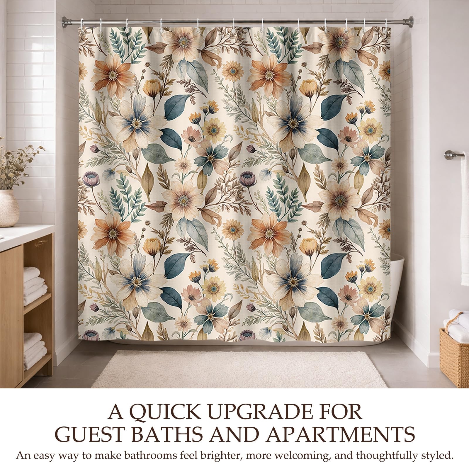 Custom Printed Bath Curtain — custom printed polyester bath curtain detail view