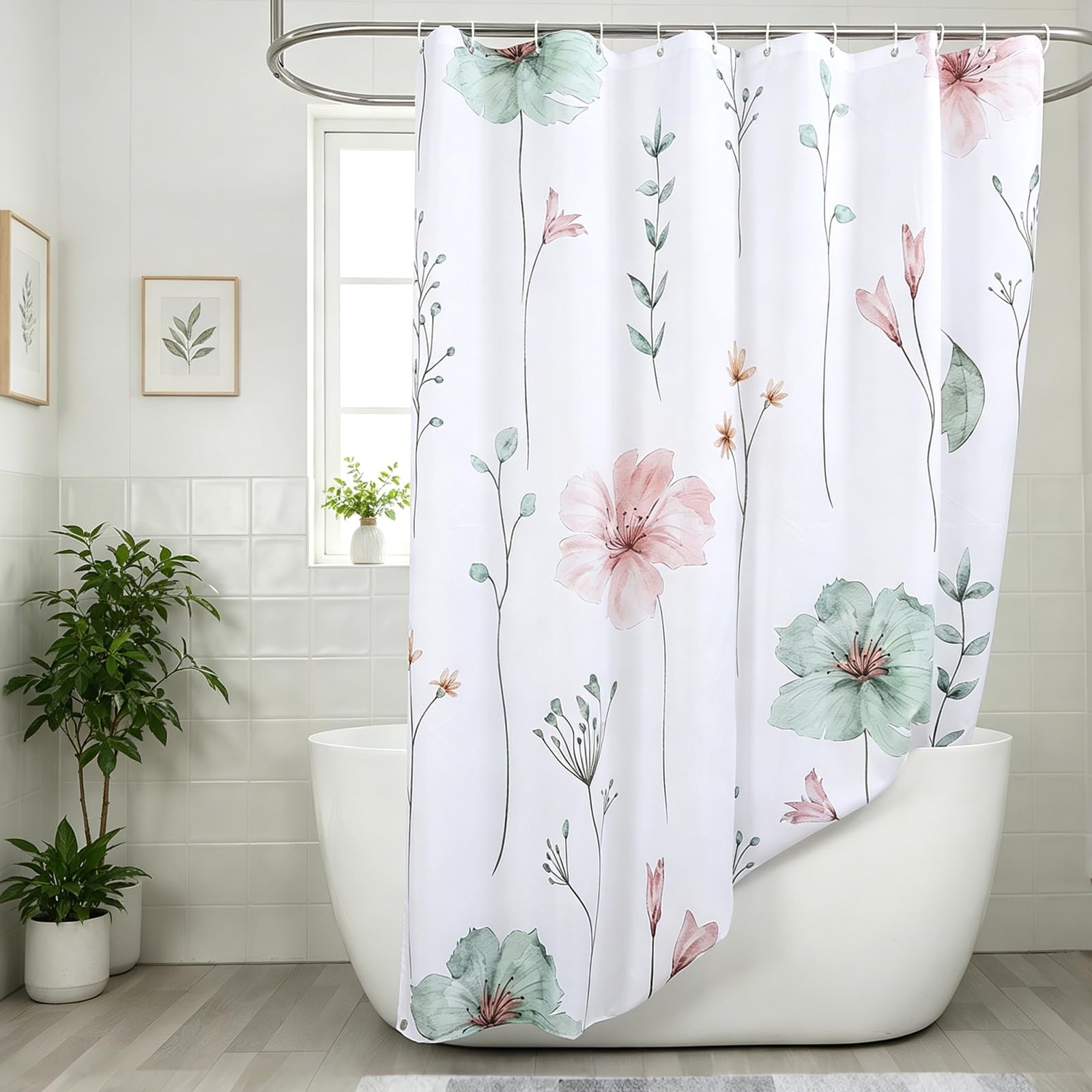 Custom Printed Bath Curtain — custom printed polyester bath curtain detail view