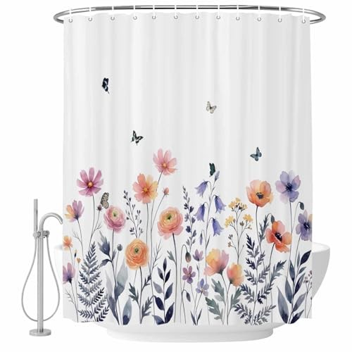 Custom Printed Bath Curtain — custom printed polyester bath curtain detail view