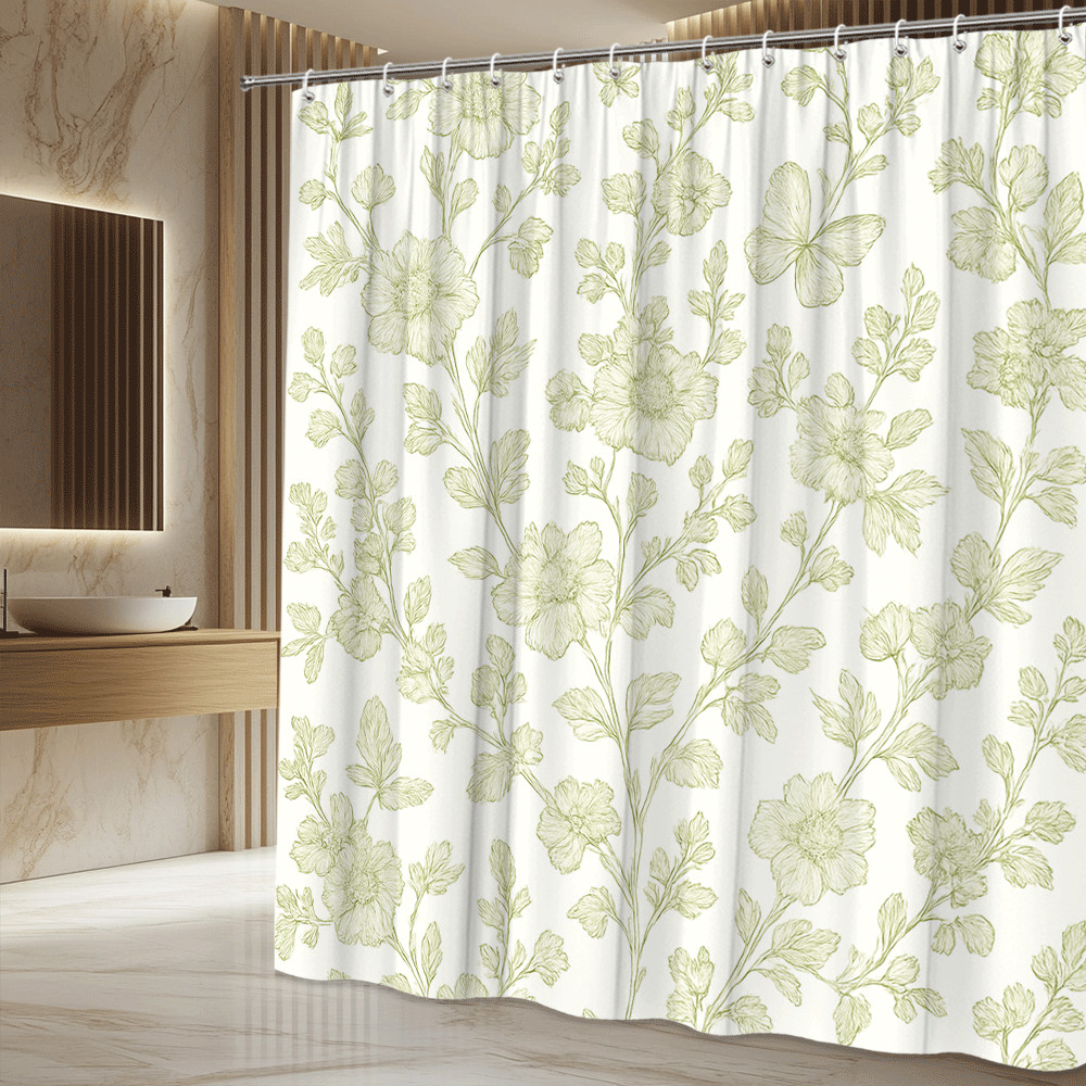 Custom Printed Bath Curtain — custom printed polyester bath curtain detail view
