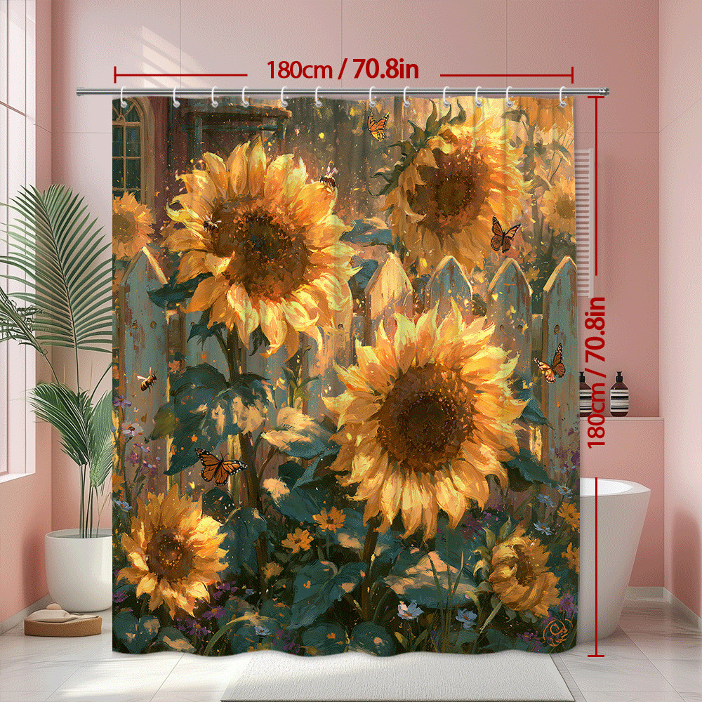 Custom Printed Bath Curtain — custom printed polyester bath curtain detail view