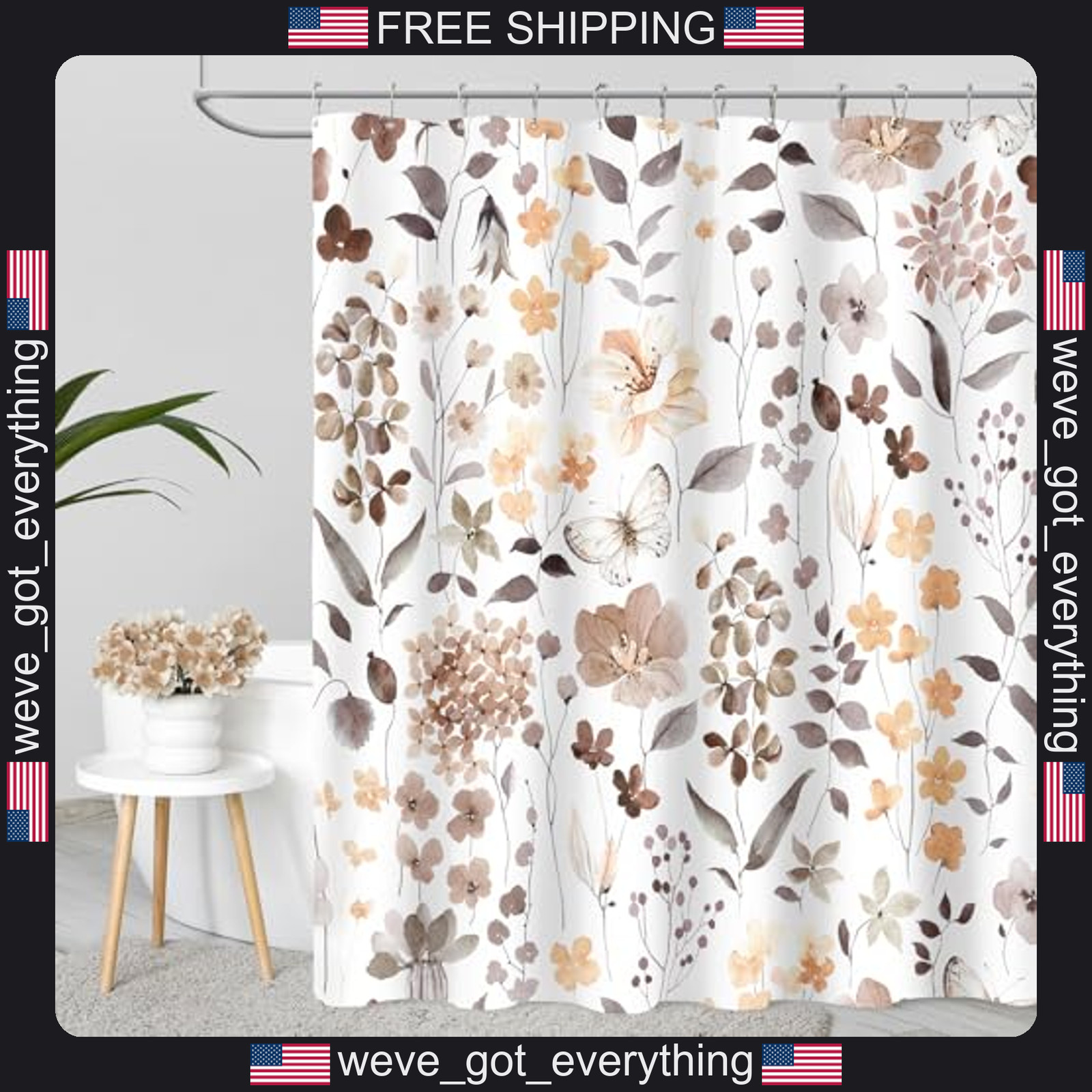 Custom Printed Bath Curtain — custom printed polyester bath curtain