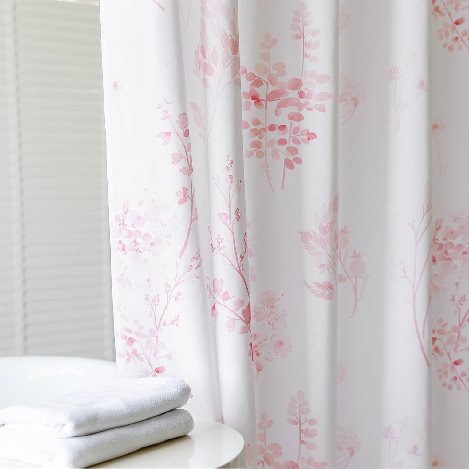 Custom Printed Bath Curtain — custom printed polyester bath curtain detail view