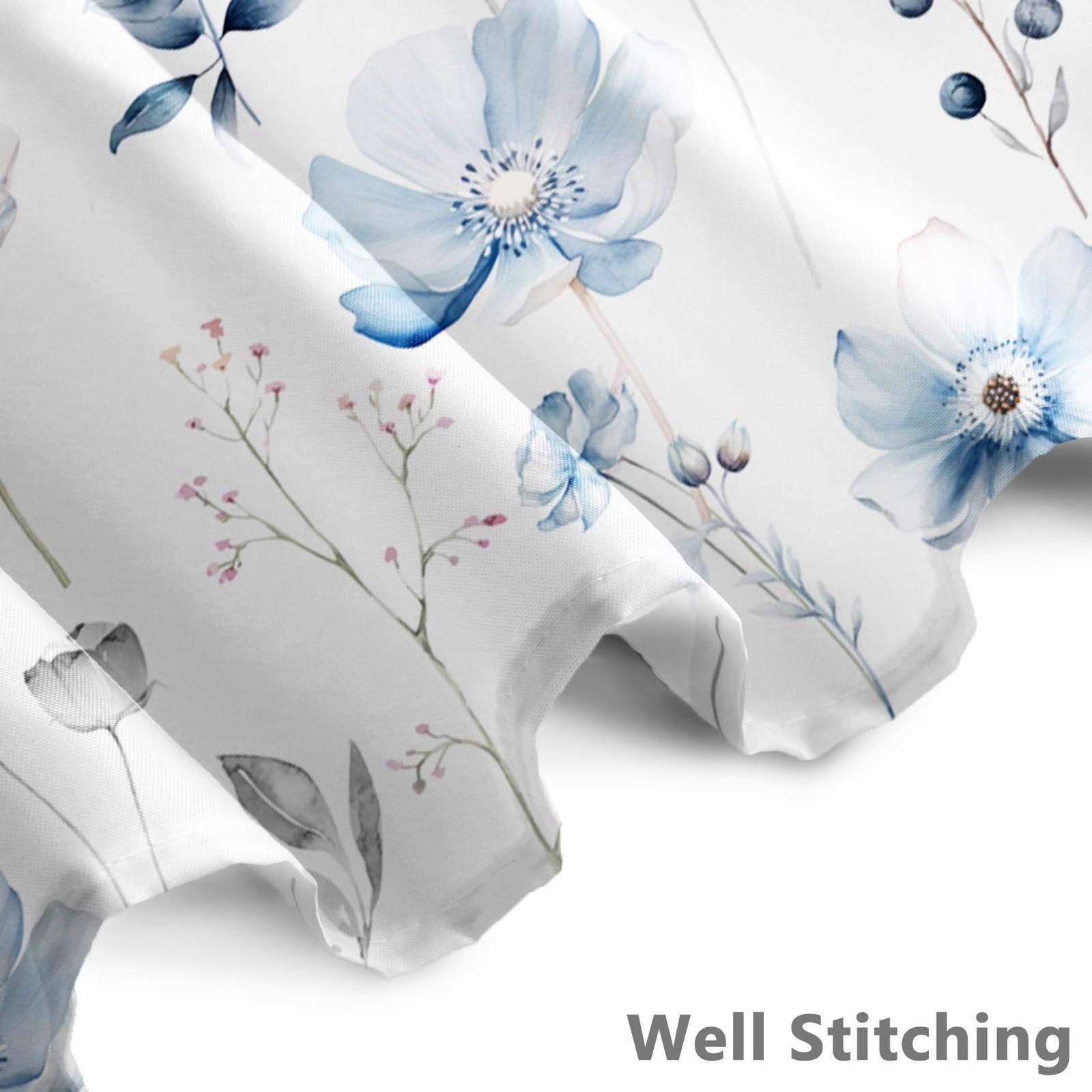 Custom Printed Bath Curtain — custom printed polyester bath curtain detail view