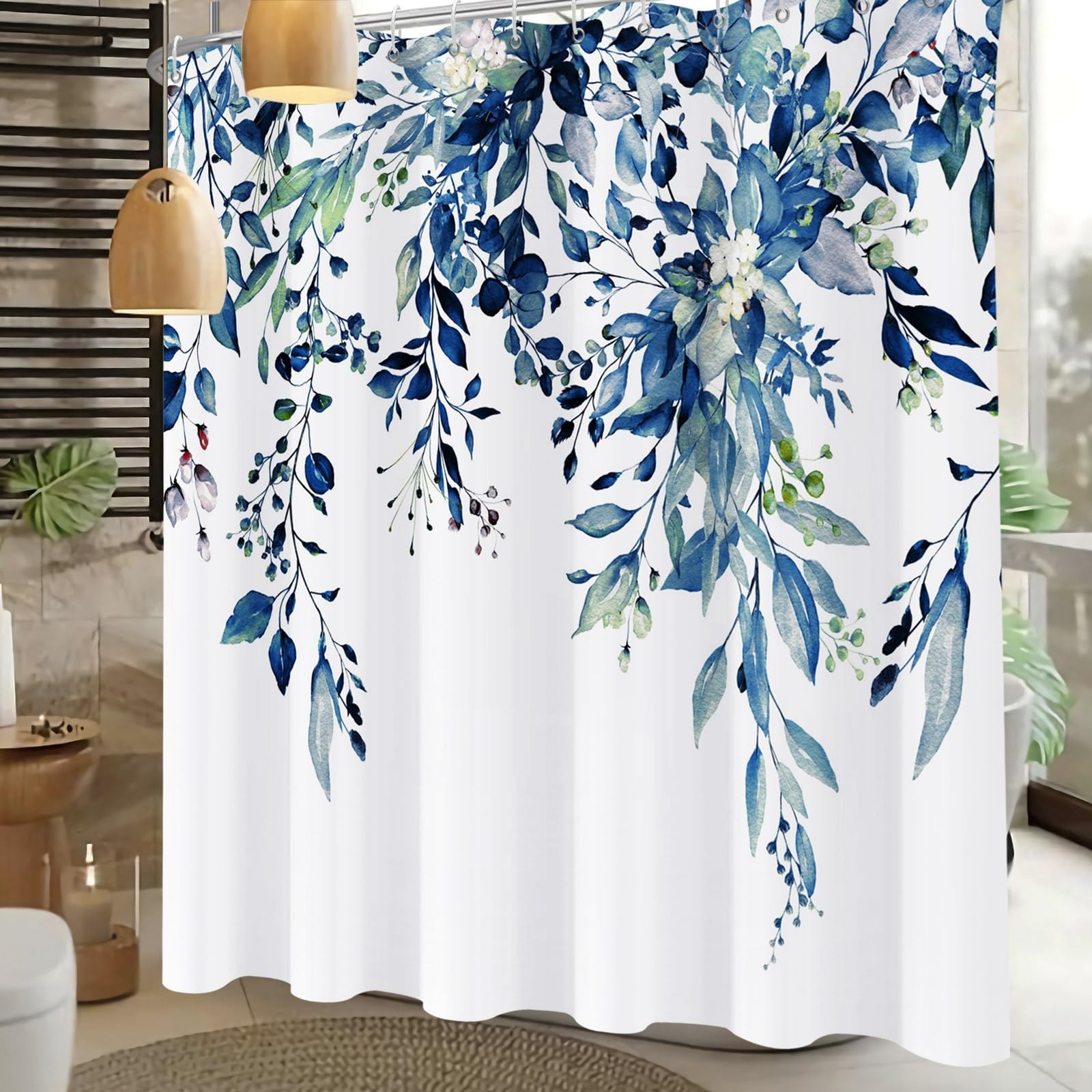 Custom Printed Bath Curtain — custom printed polyester bath curtain detail view