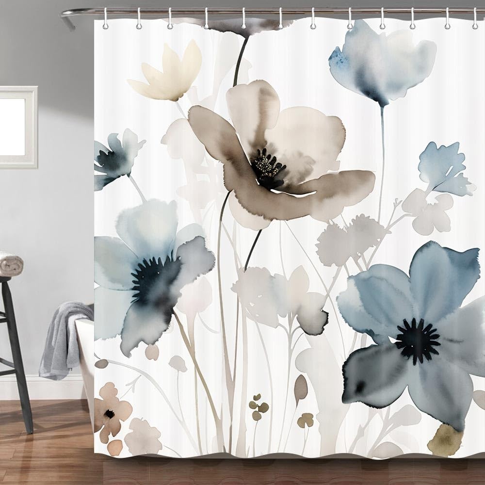 Custom Printed Bath Curtain — custom printed polyester bath curtain detail view