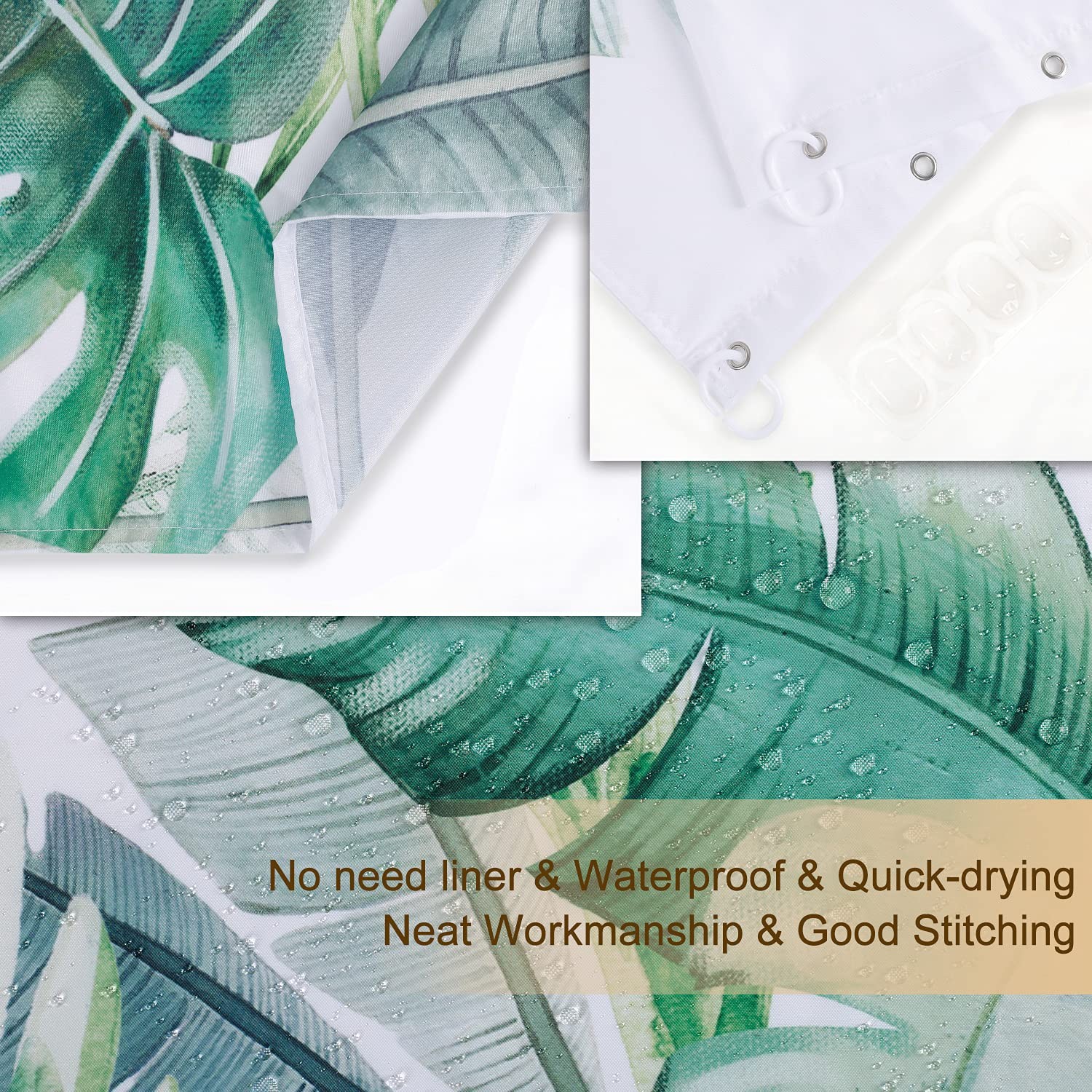 Custom Printed Bath Curtain — custom printed polyester bath curtain detail view