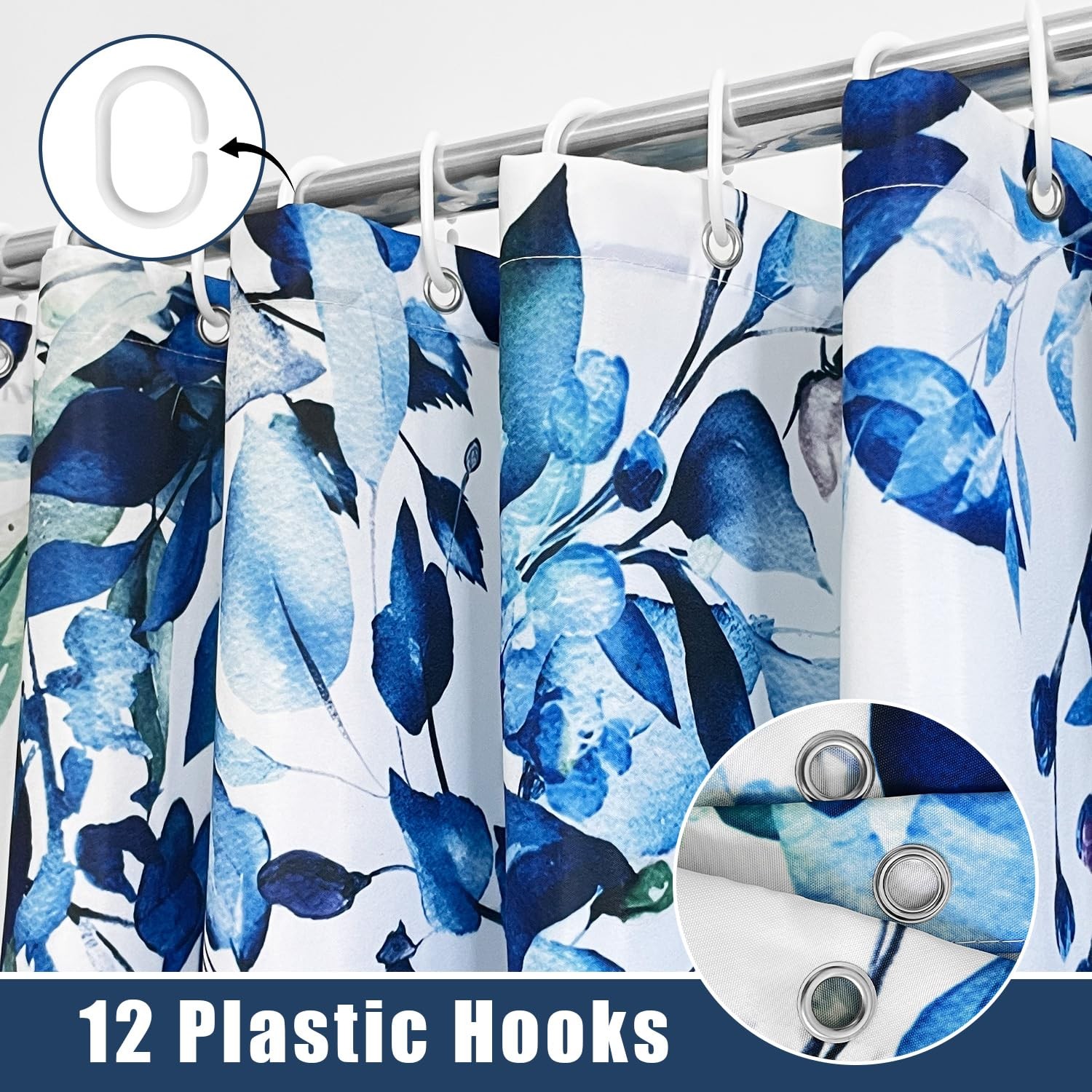 Custom Printed Bath Curtain — custom printed polyester bath curtain detail view