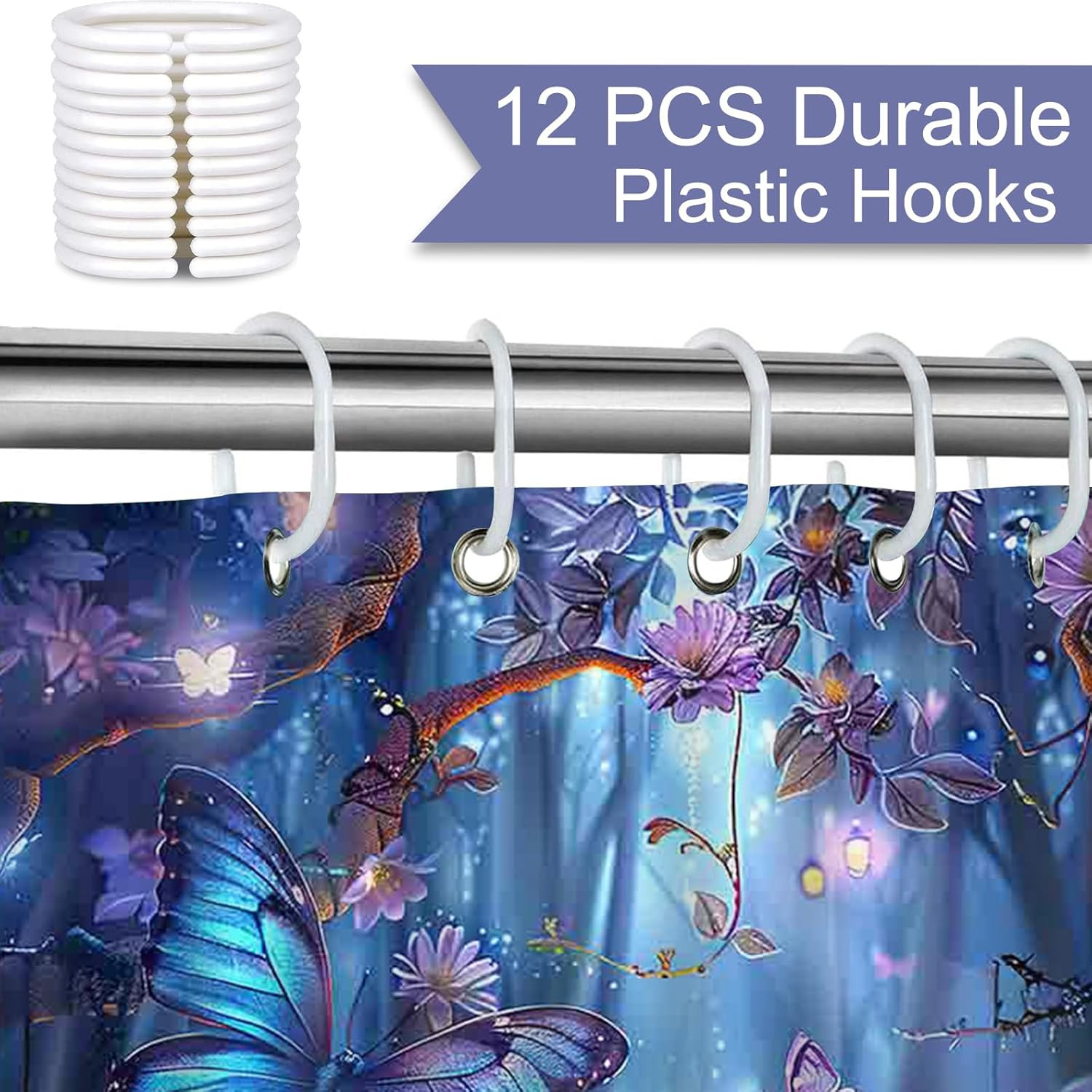 Custom Printed Bath Curtain — custom printed polyester bath curtain detail view