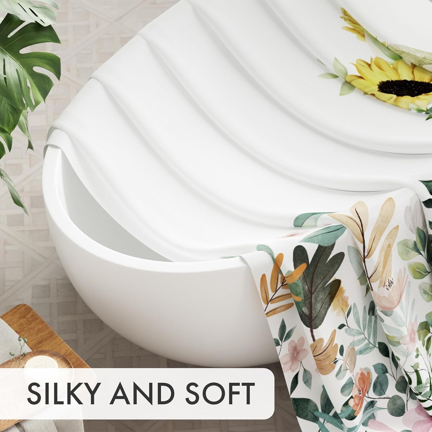 Custom Printed Bath Curtain — custom printed polyester bath curtain detail view