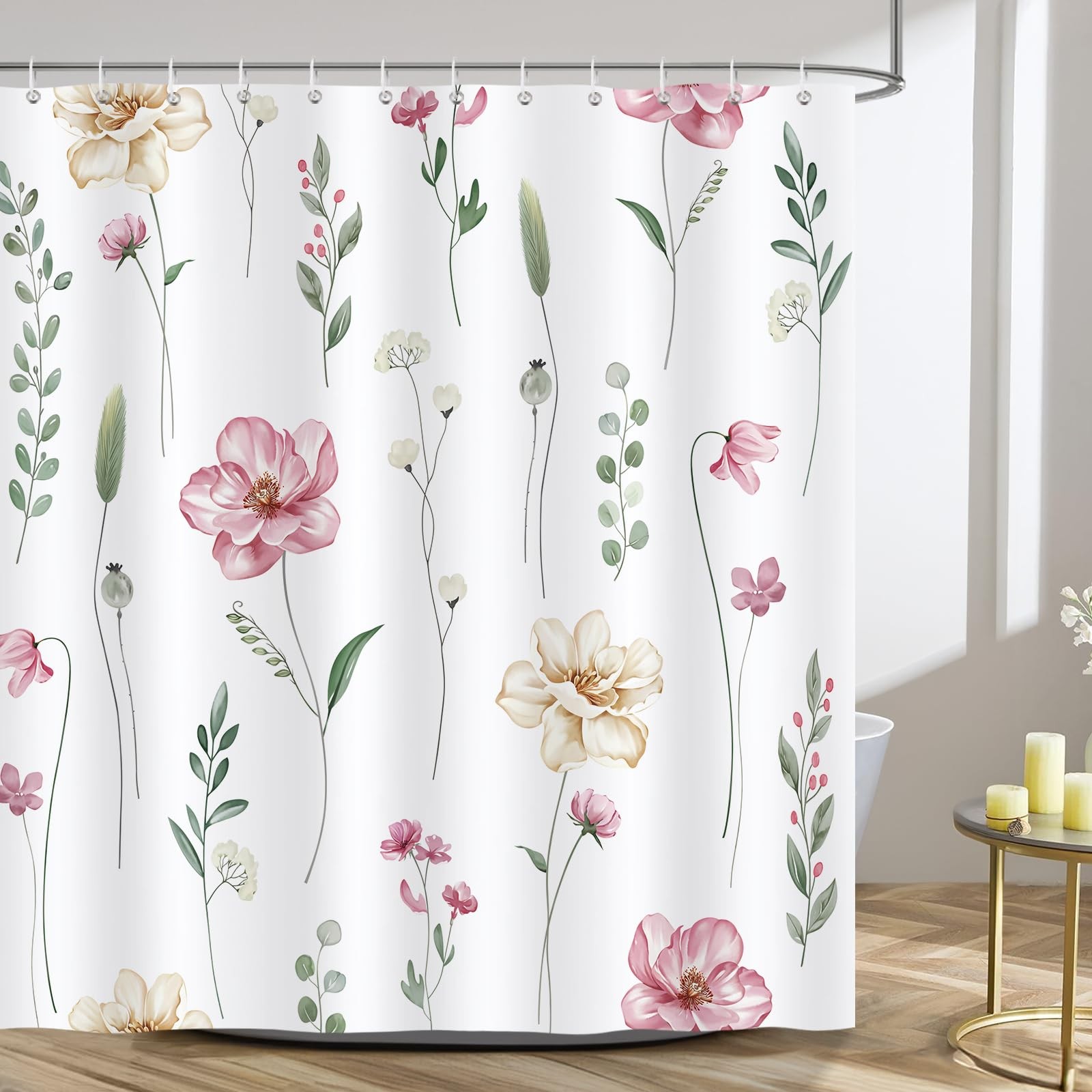 Custom Printed Bath Curtain — custom printed polyester bath curtain detail view