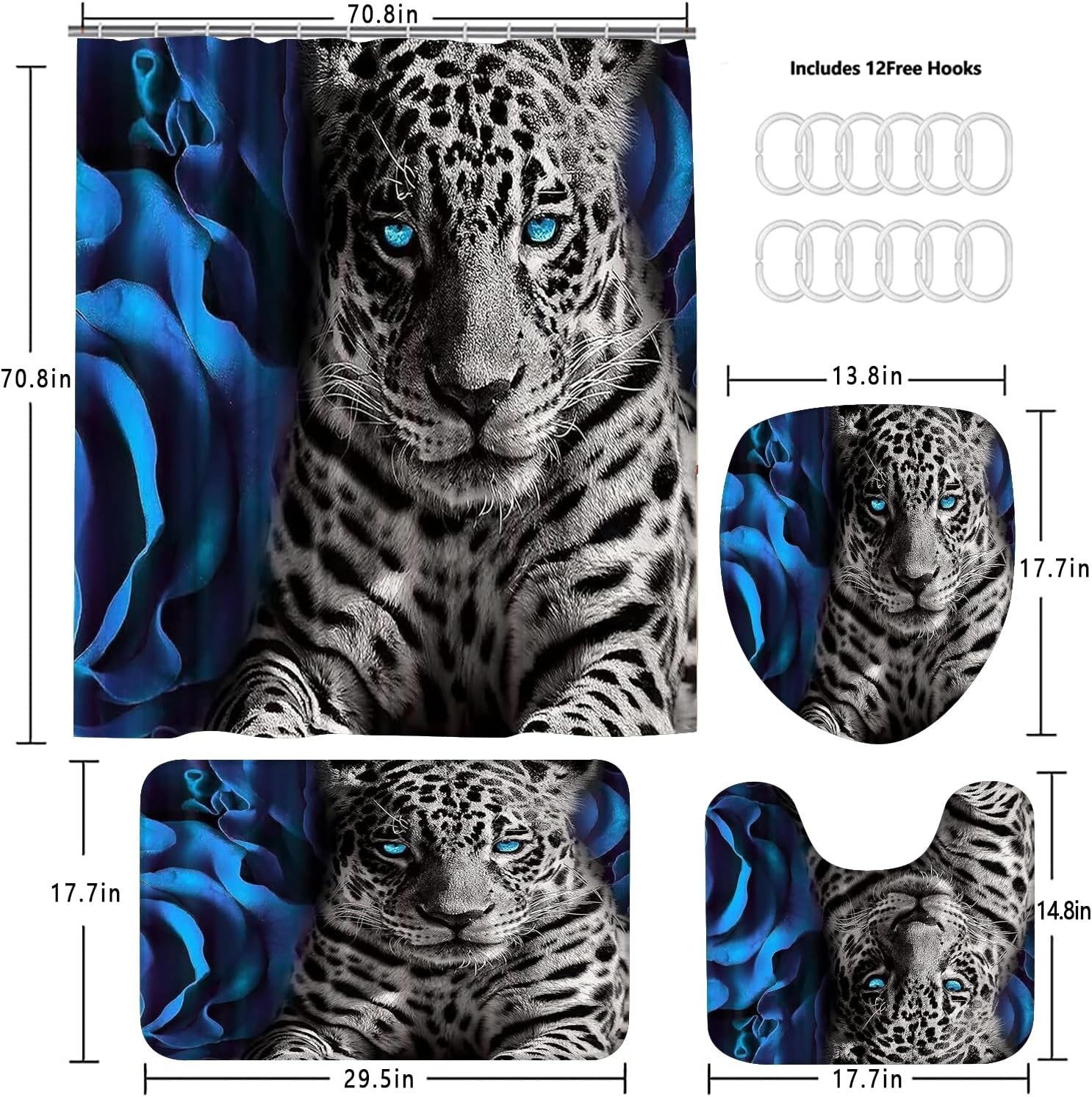 Custom Printed Bath Curtain — custom printed polyester bath curtain detail view