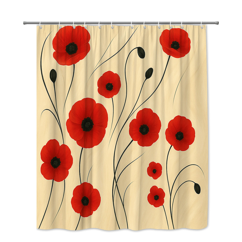 Custom Printed Bath Curtain — custom printed polyester bath curtain detail view
