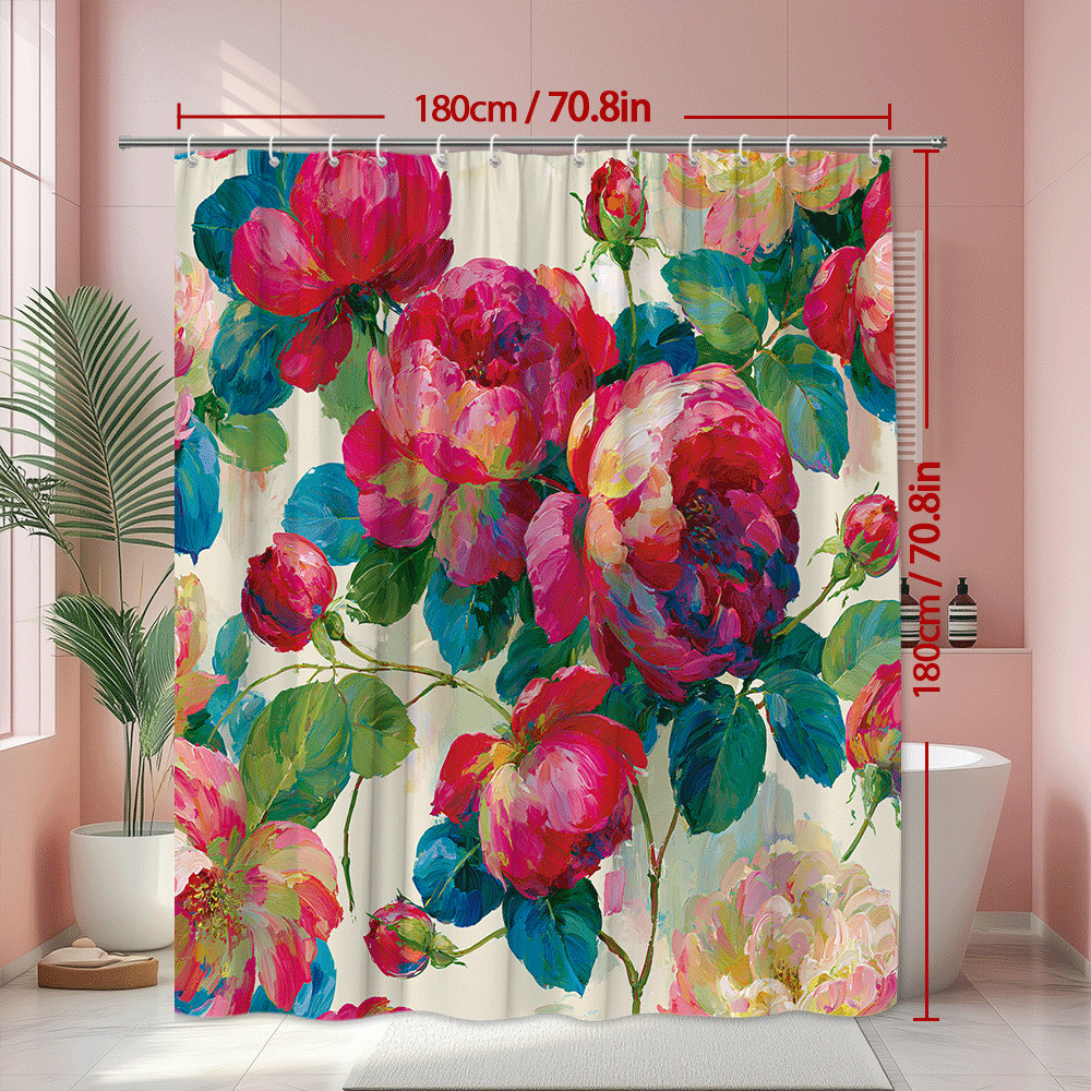 Custom Printed Bath Curtain — custom printed polyester bath curtain detail view