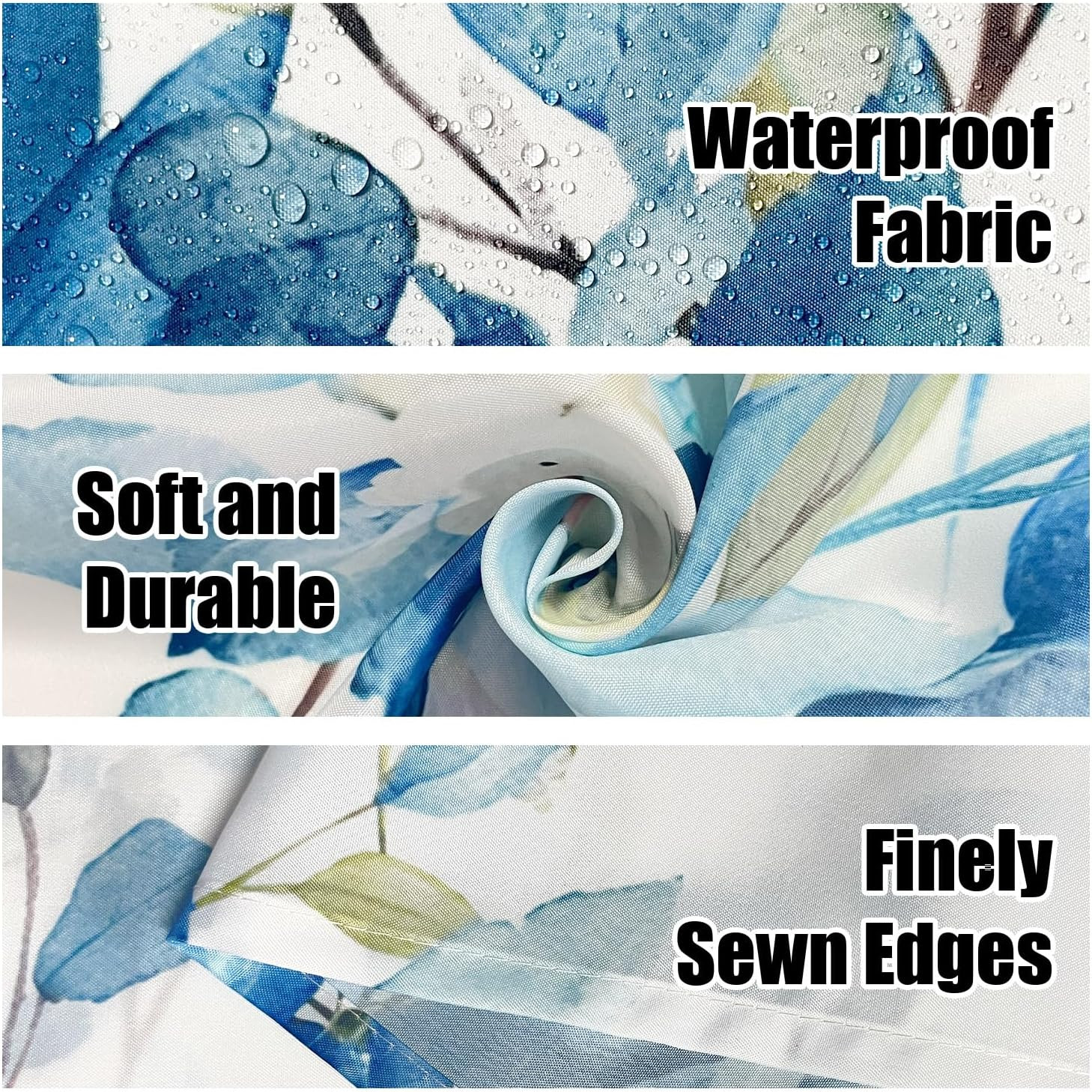 Custom Printed Bath Curtain — custom printed polyester bath curtain detail view
