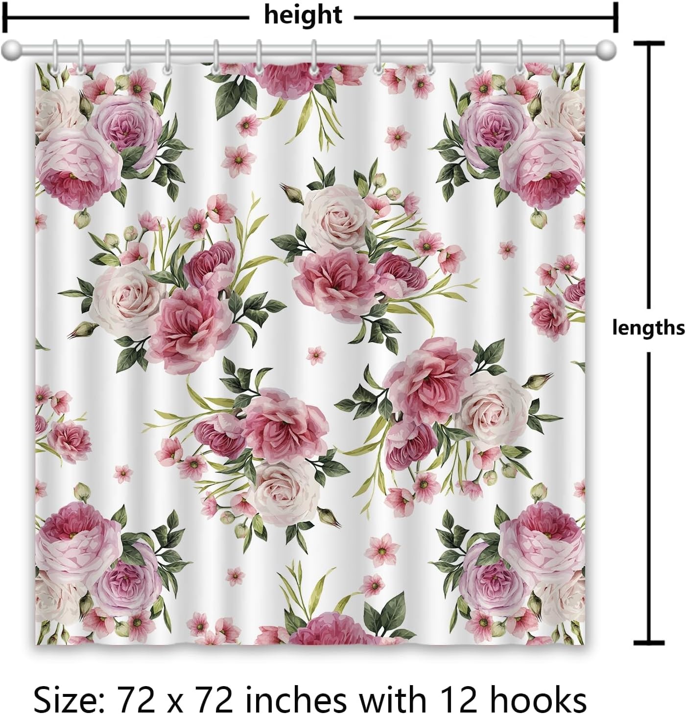 Custom Printed Bath Curtain — custom printed polyester bath curtain detail view