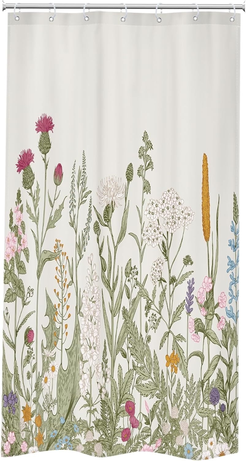Custom Printed Bath Curtain — custom printed polyester bath curtain detail view