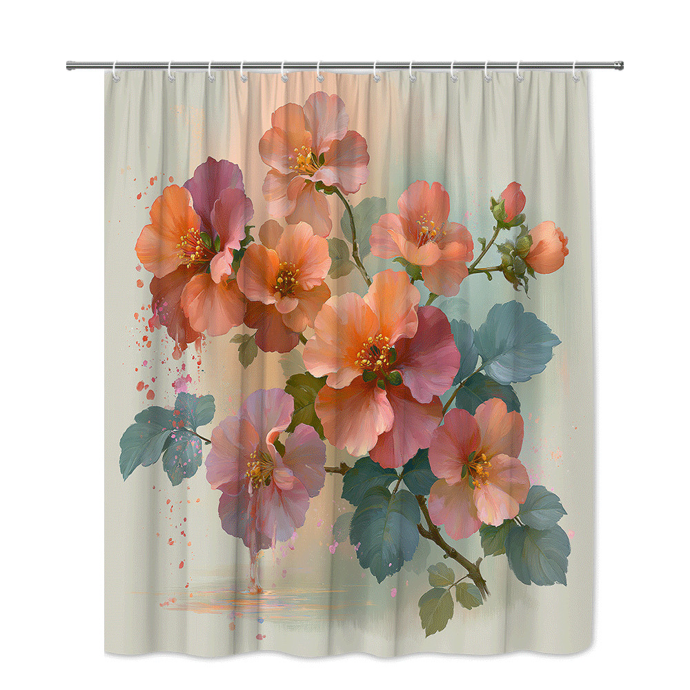 Custom Printed Bath Curtain — custom printed polyester bath curtain detail view