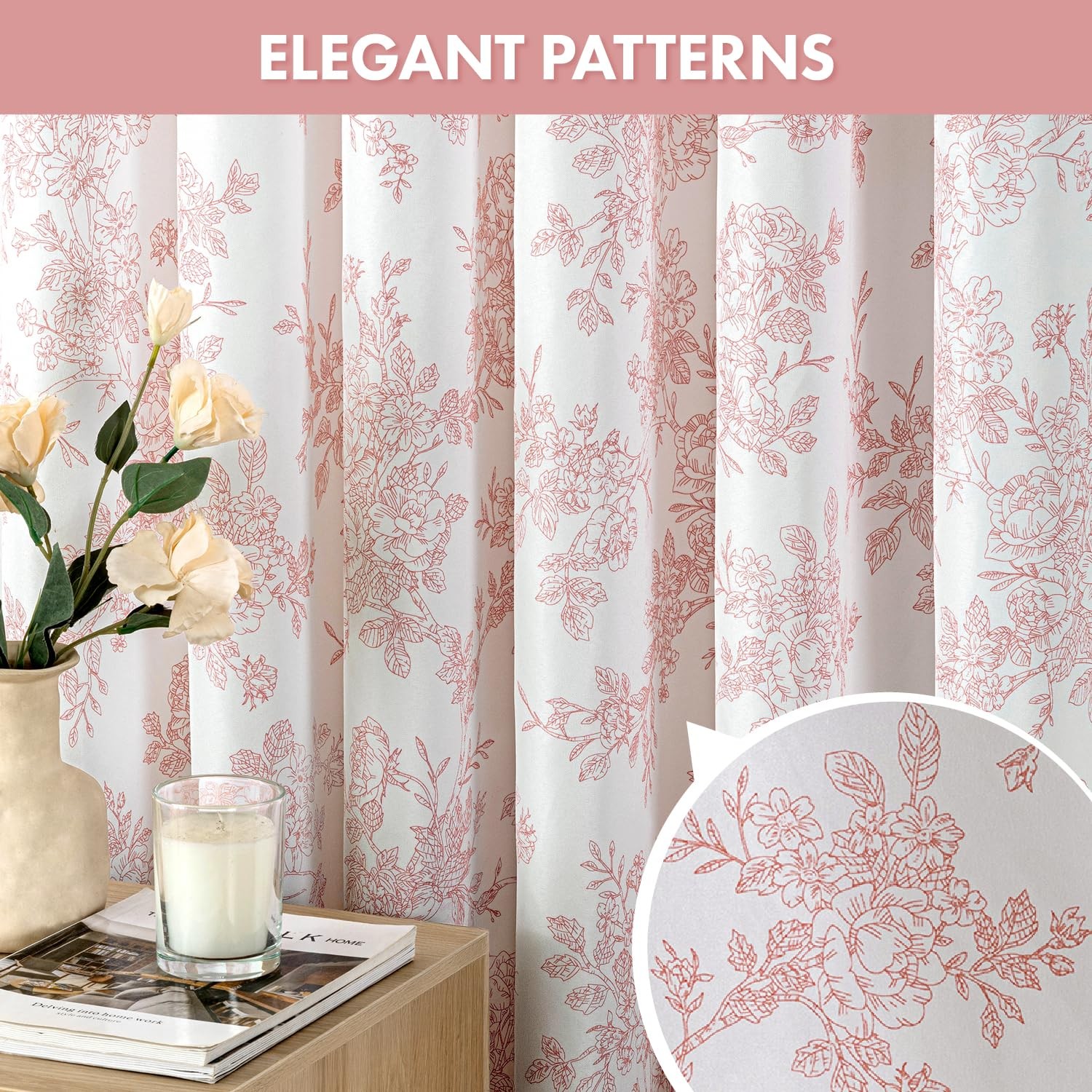 Custom Printed Bath Curtain — custom printed polyester bath curtain detail view