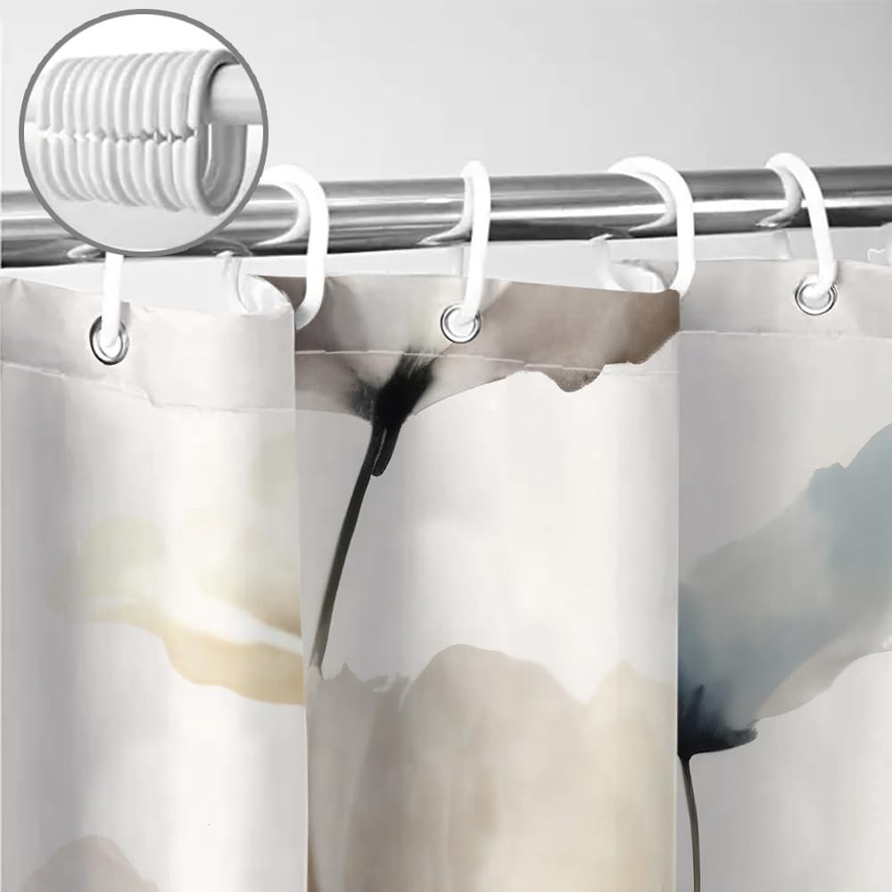 Custom Printed Bath Curtain — custom printed polyester bath curtain detail view