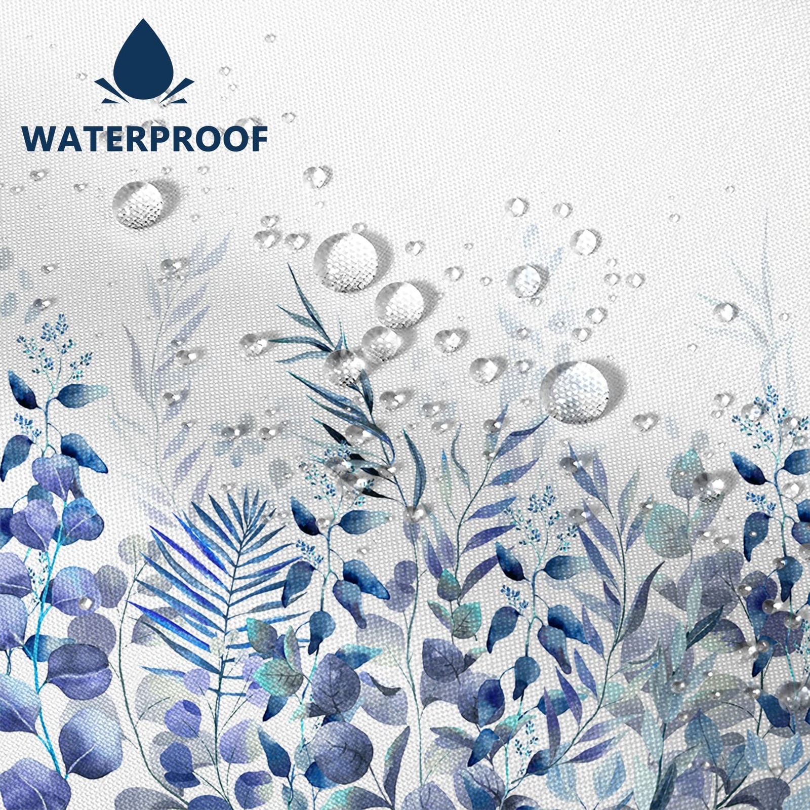 Custom Printed Bath Curtain — custom printed polyester bath curtain detail view