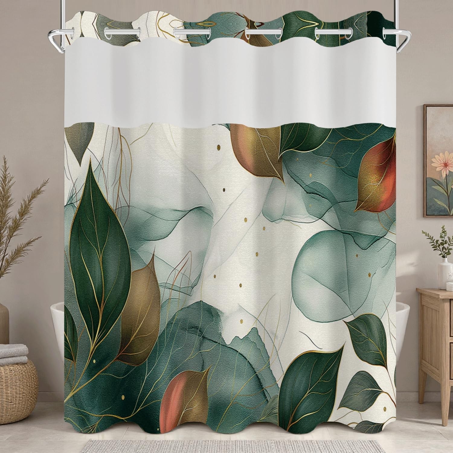 Custom Printed Bath Curtain — custom printed polyester bath curtain