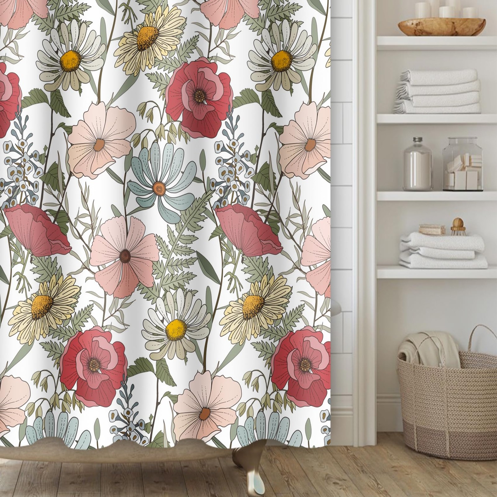 Custom Printed Bath Curtain — custom printed polyester bath curtain