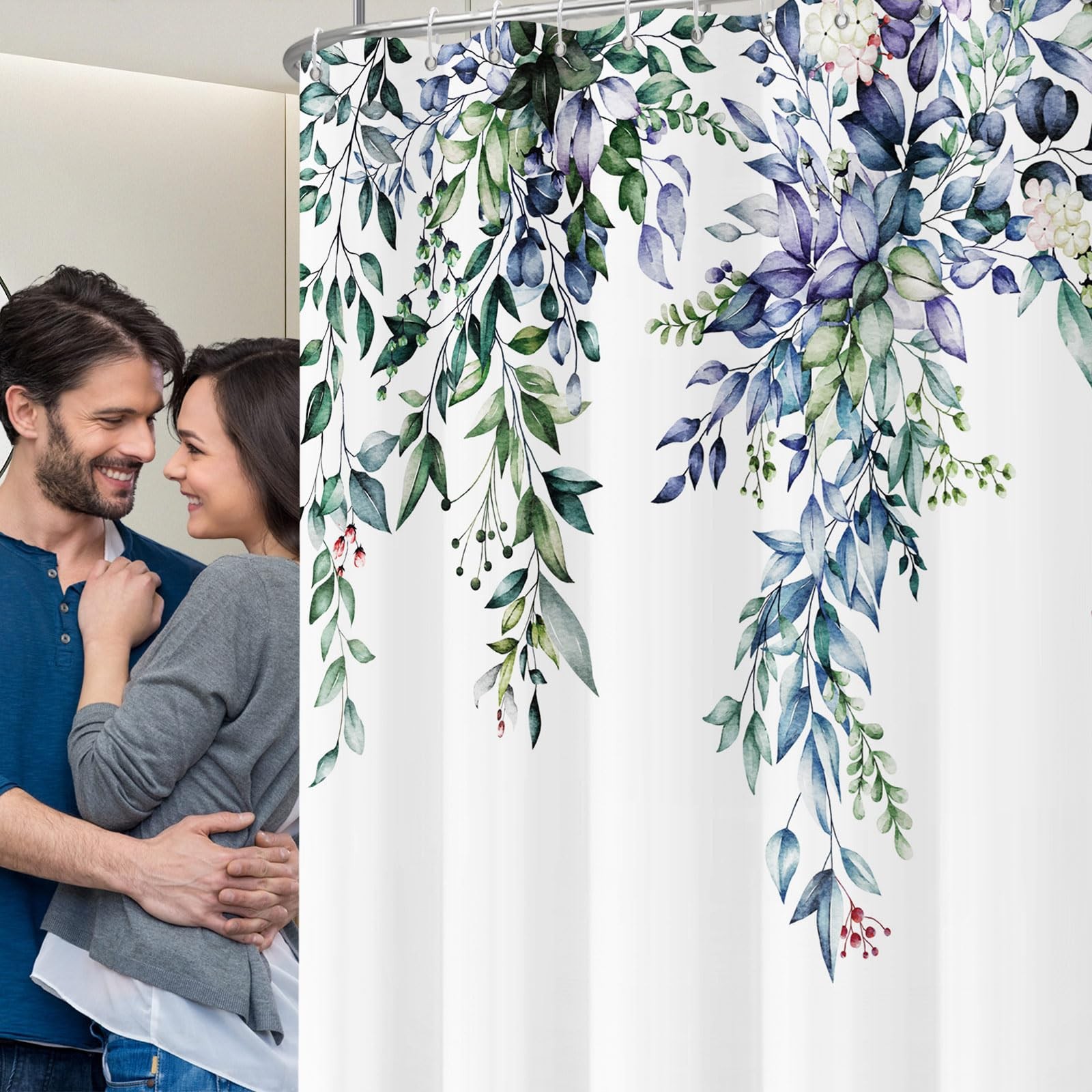 Custom Printed Bath Curtain — custom printed polyester bath curtain detail view