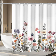 Floral Shower Curtain,Butterfly Shower Curtains,Modern Bathroom Curtain with Wei — custom printed polyester bath curtain