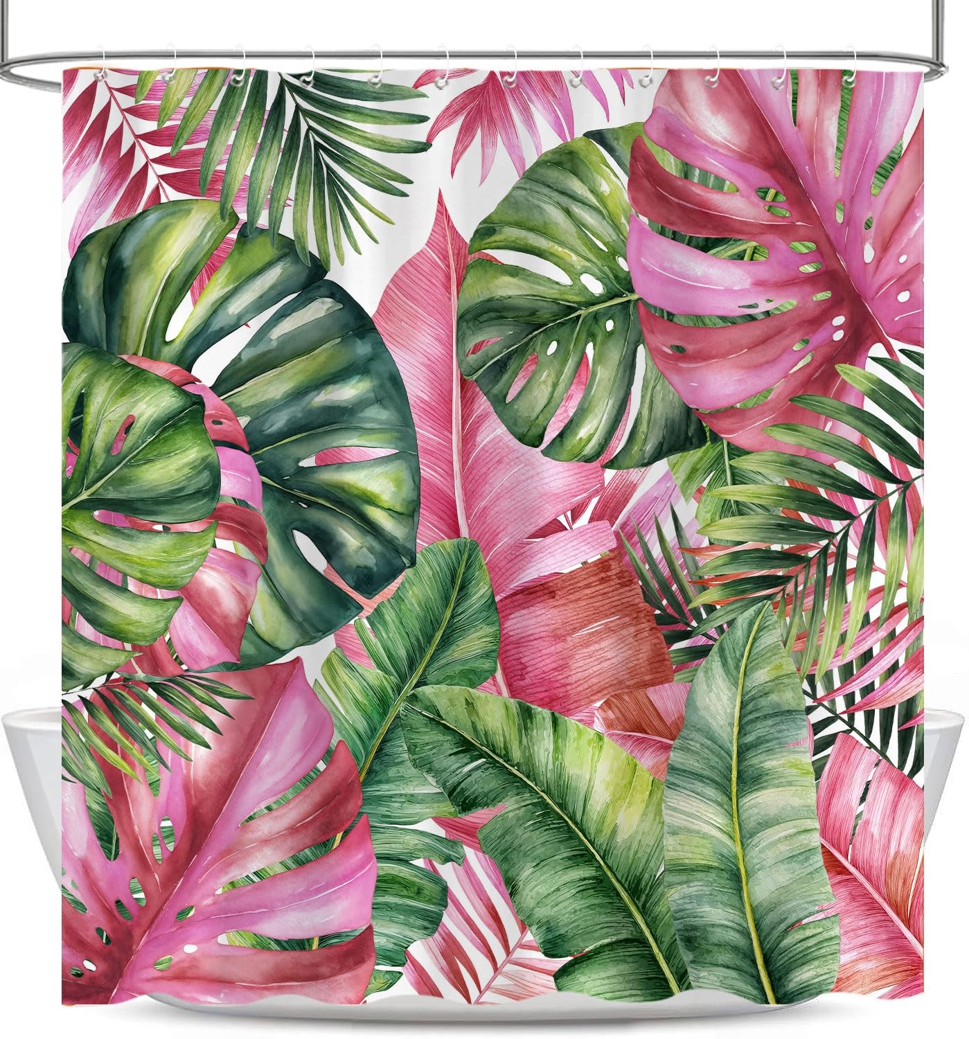 Custom Printed Bath Curtain — custom printed polyester bath curtain detail view