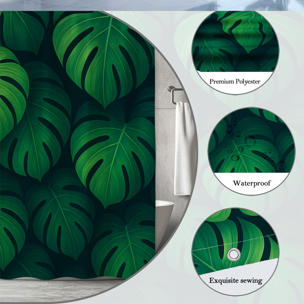 Custom Printed Bath Curtain — custom printed polyester bath curtain detail view