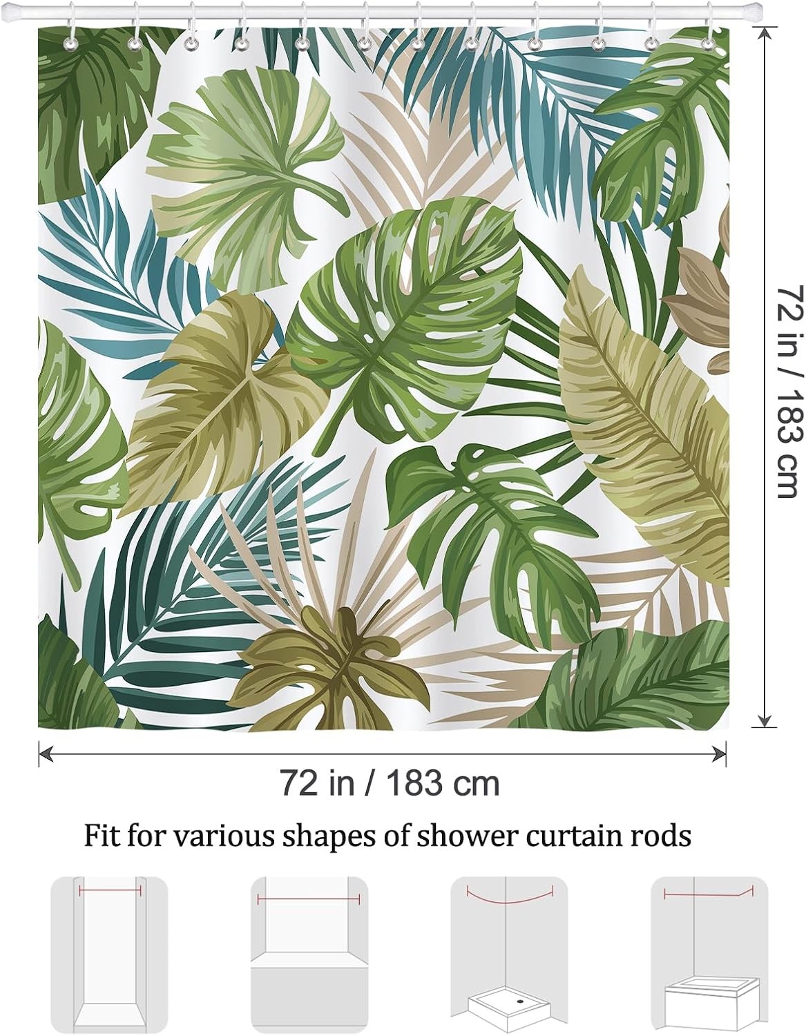 Custom Printed Bath Curtain — custom printed polyester bath curtain detail view