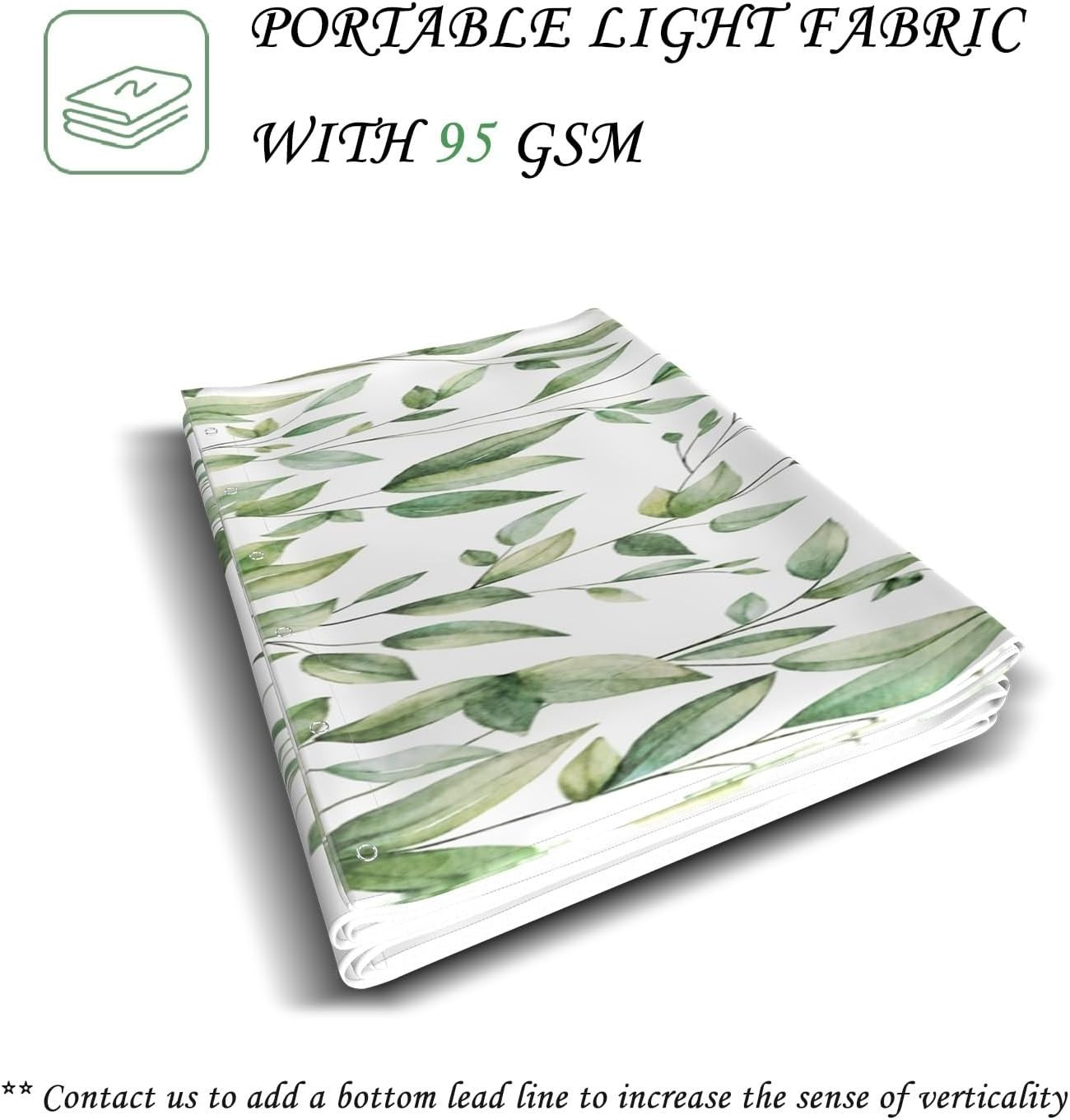 Custom Printed Bath Curtain — custom printed polyester bath curtain detail view