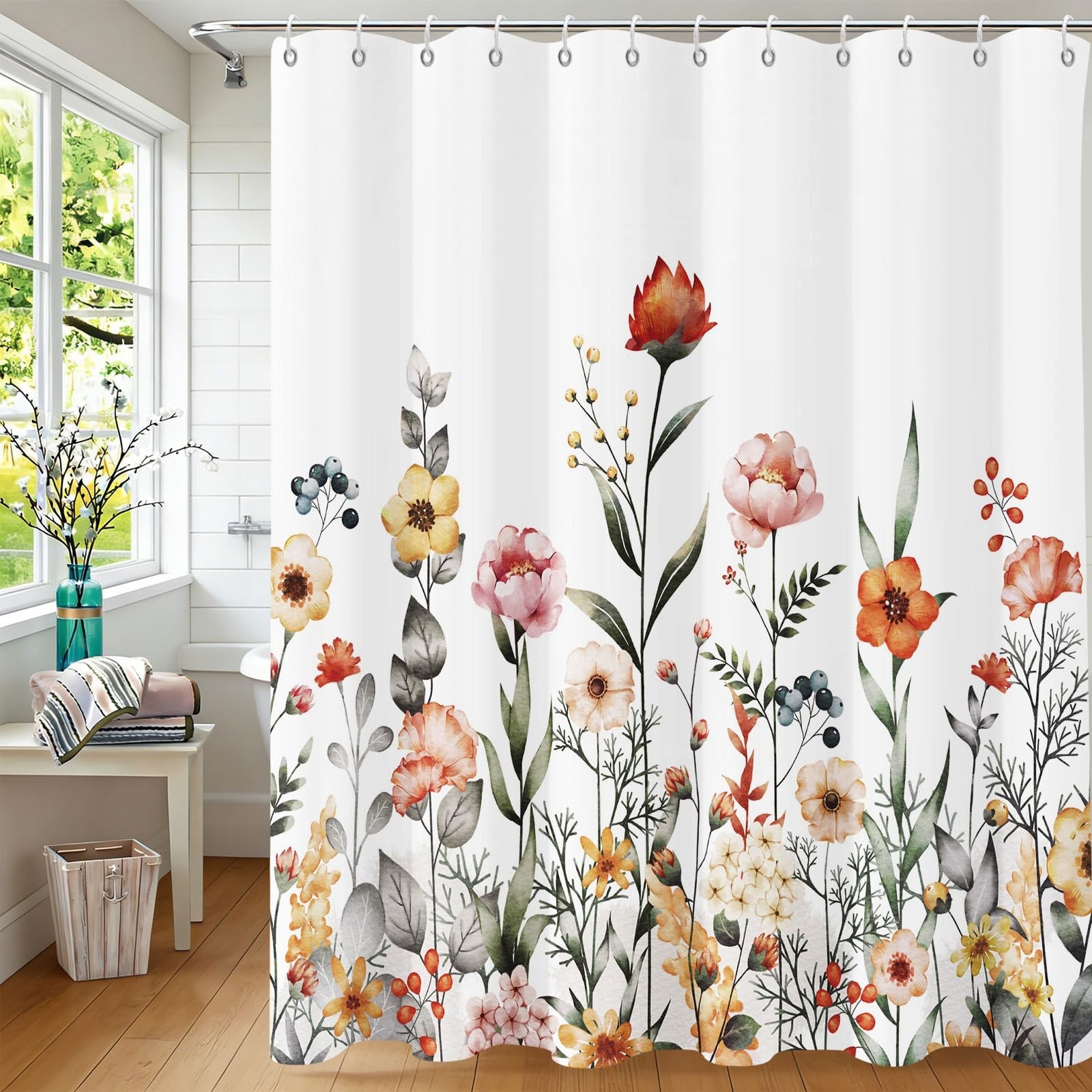 Custom Printed Bath Curtain — custom printed polyester bath curtain detail view