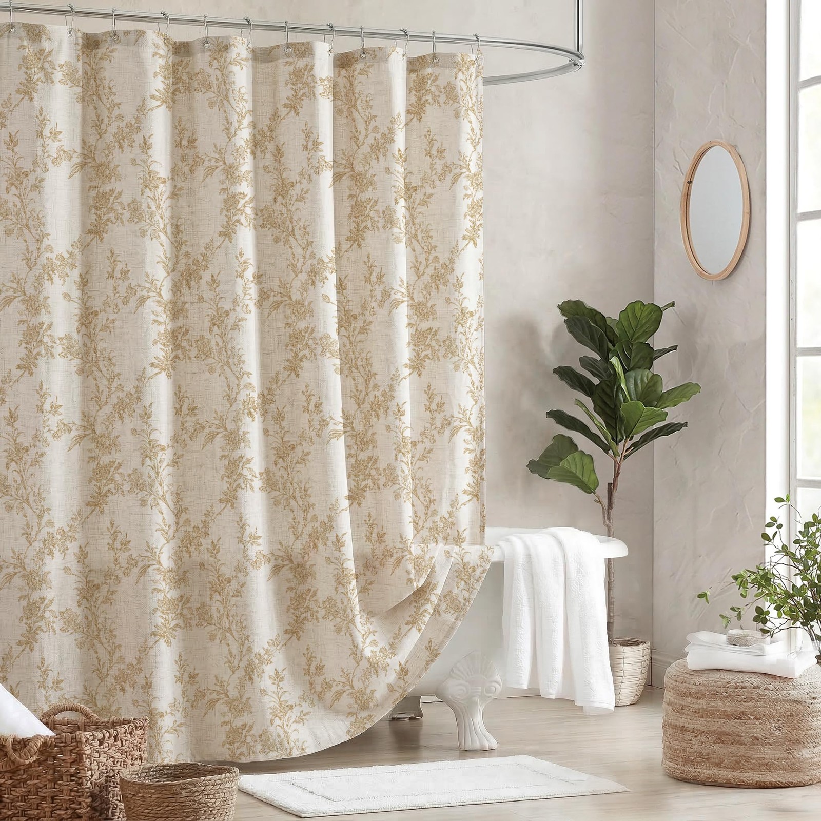 Custom Printed Bath Curtain — custom printed polyester bath curtain