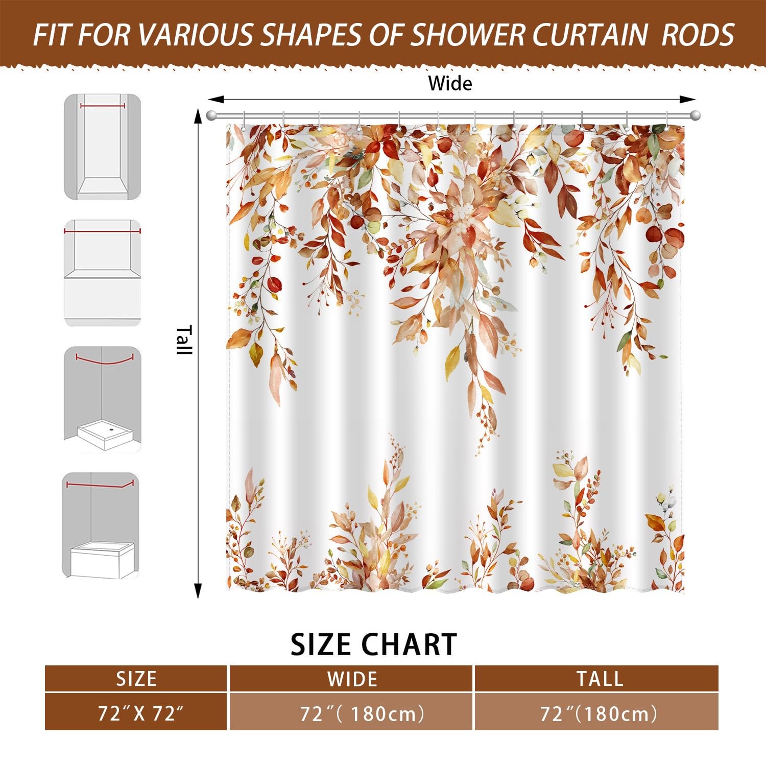 Custom Printed Bath Curtain — custom printed polyester bath curtain detail view
