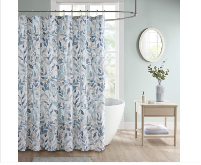 Custom Printed Bath Curtain — custom printed polyester bath curtain