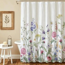 Floral Shower Curtain for Bathroom Farmhouse Rustic Vintage Wildflower Shower... — custom printed polyester bath curtain