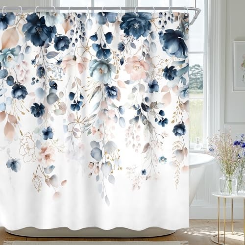 Custom Printed Bath Curtain — custom printed polyester bath curtain detail view