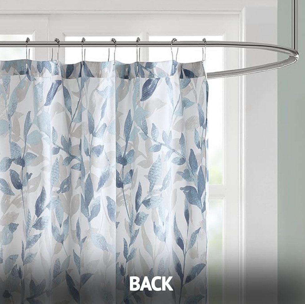 Custom Printed Bath Curtain — custom printed polyester bath curtain detail view